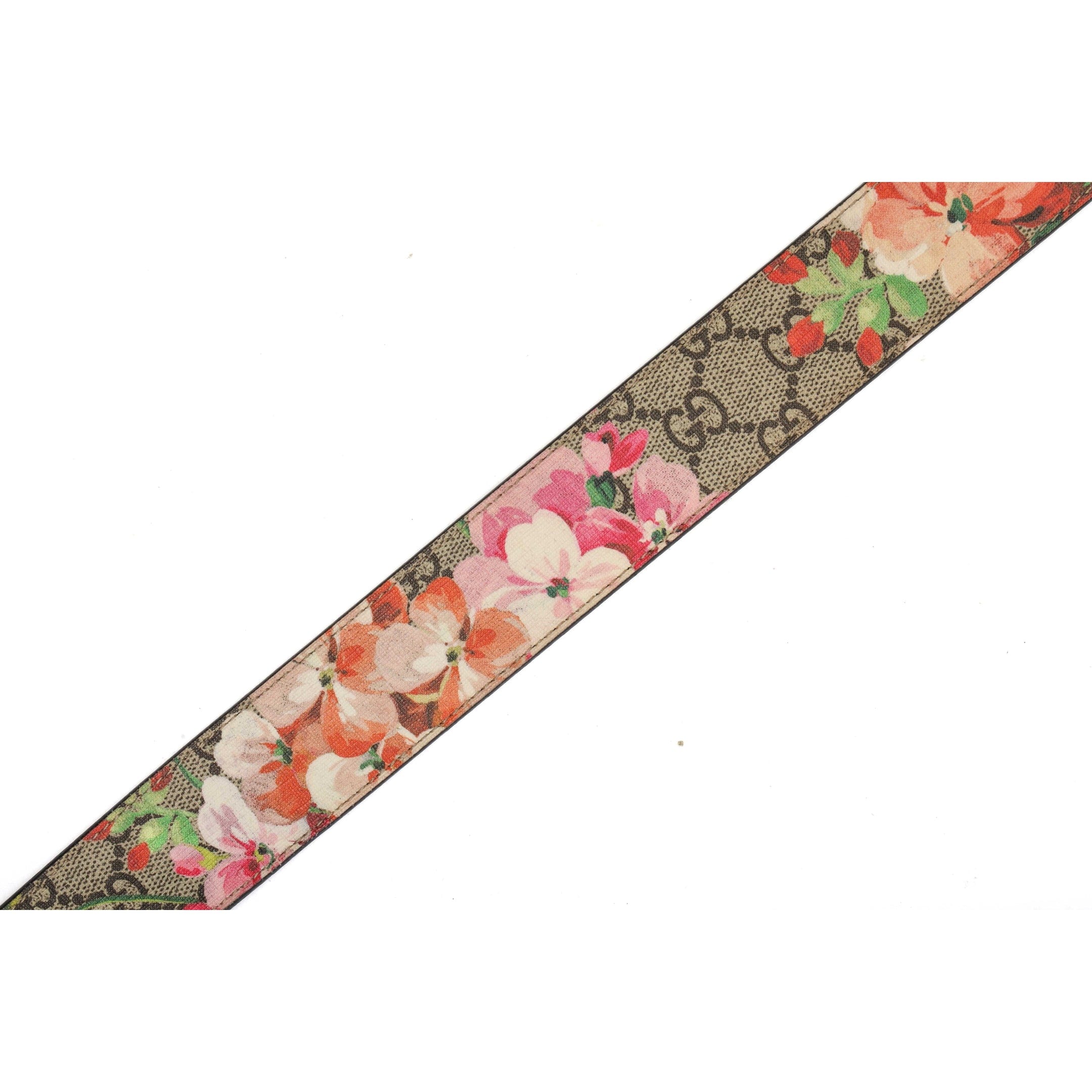 Gucci GG Pink Supreme Blooms Print Buckle Belt