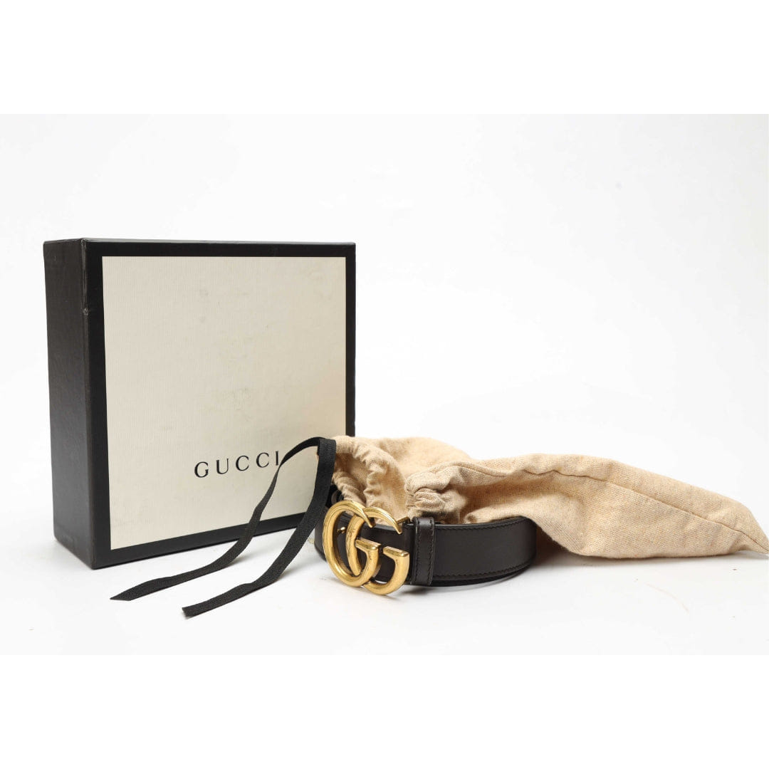 Gucci Black Marmont Logo Buckle Belt