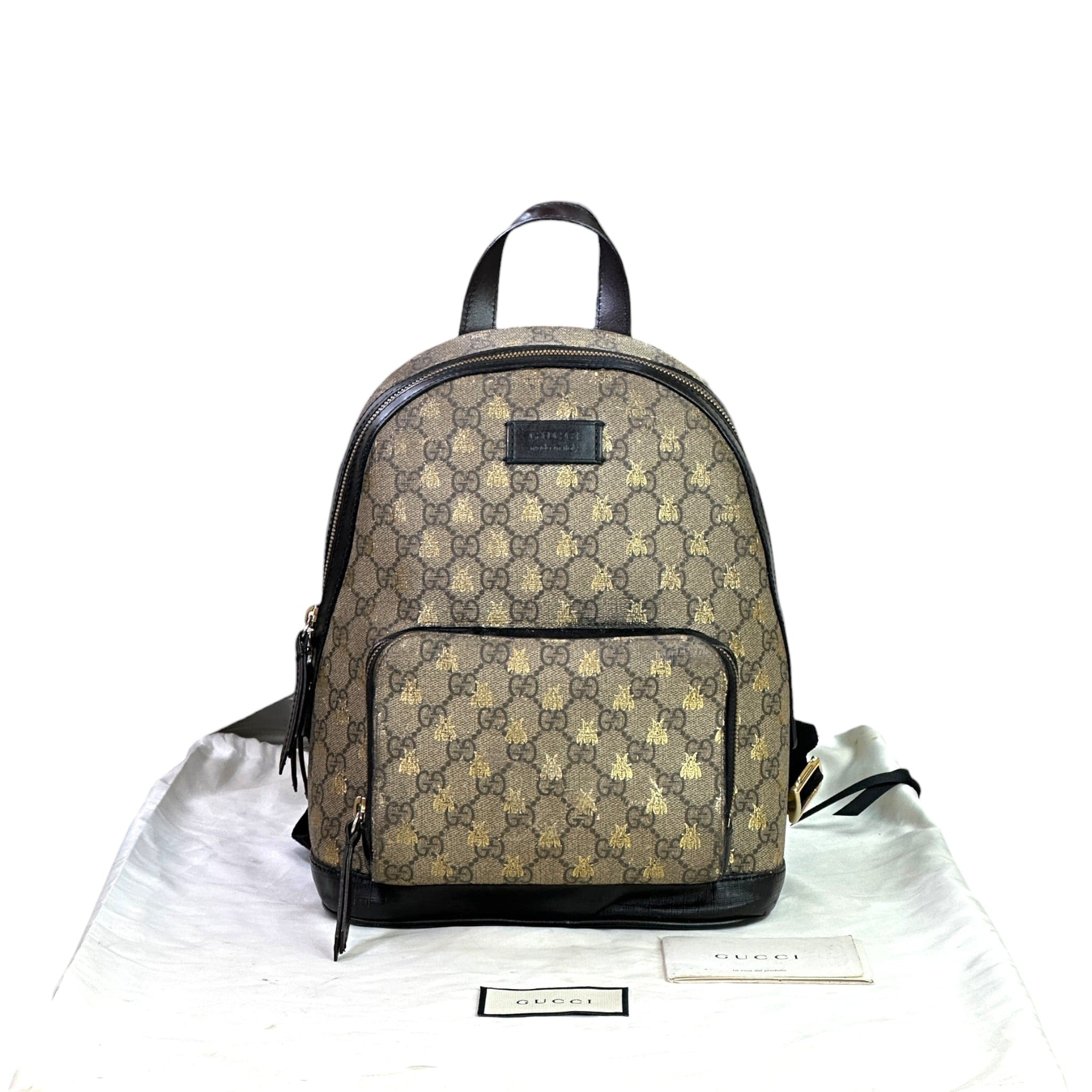 Gucci Bees Backpack Small GG Supreme Canvas