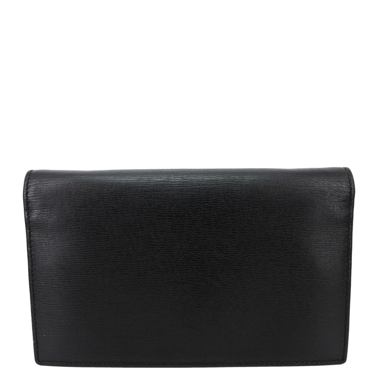 GUCCI Calfskin Leather Wallet On Chain Black 354697