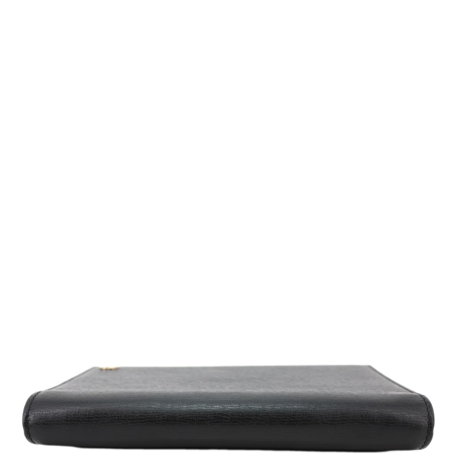 GUCCI Calfskin Leather Wallet On Chain Black 354697