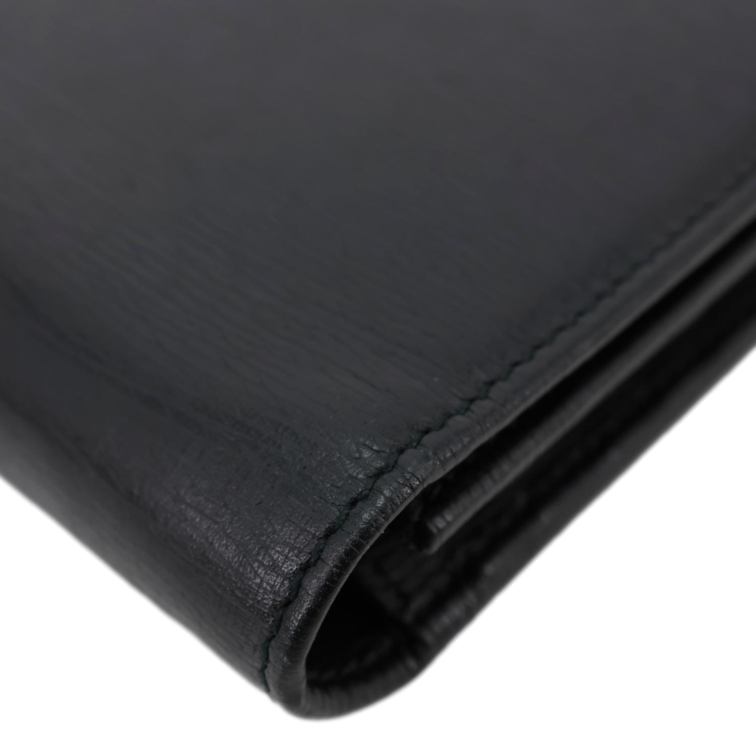 GUCCI Calfskin Leather Wallet On Chain Black 354697