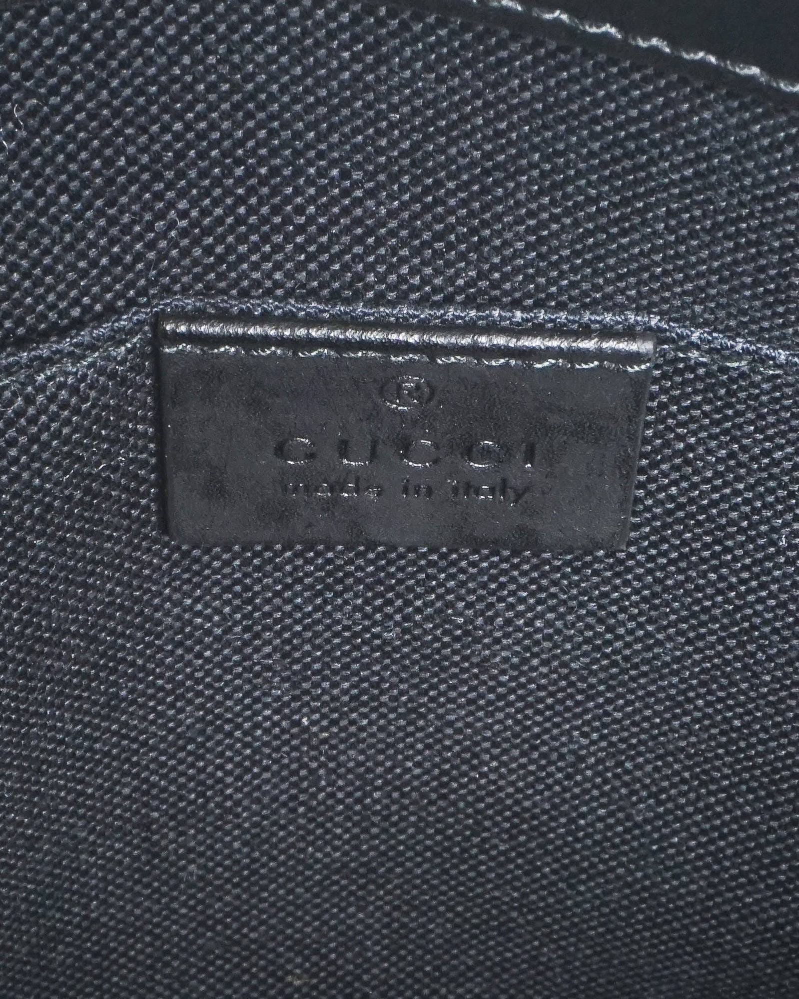 Gucci Black & Grey GG Supreme Web Stripe Messenger Bag