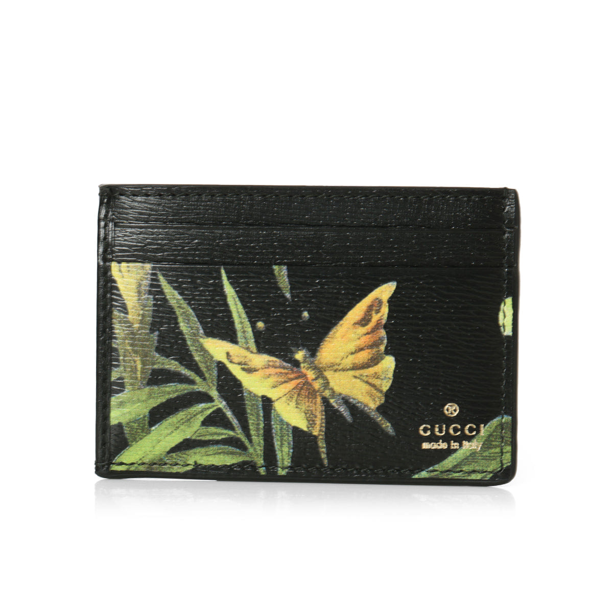 Gucci Leather Tropical Card Holder