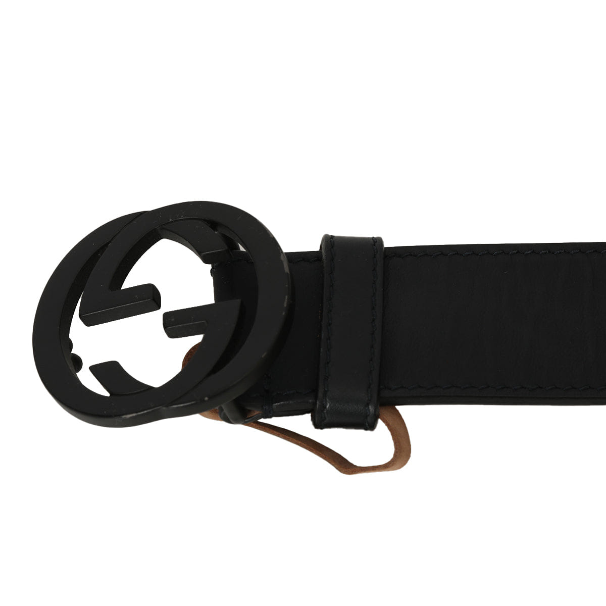 Gucci GG Twin Matte Black Waist Belt Size: 36"