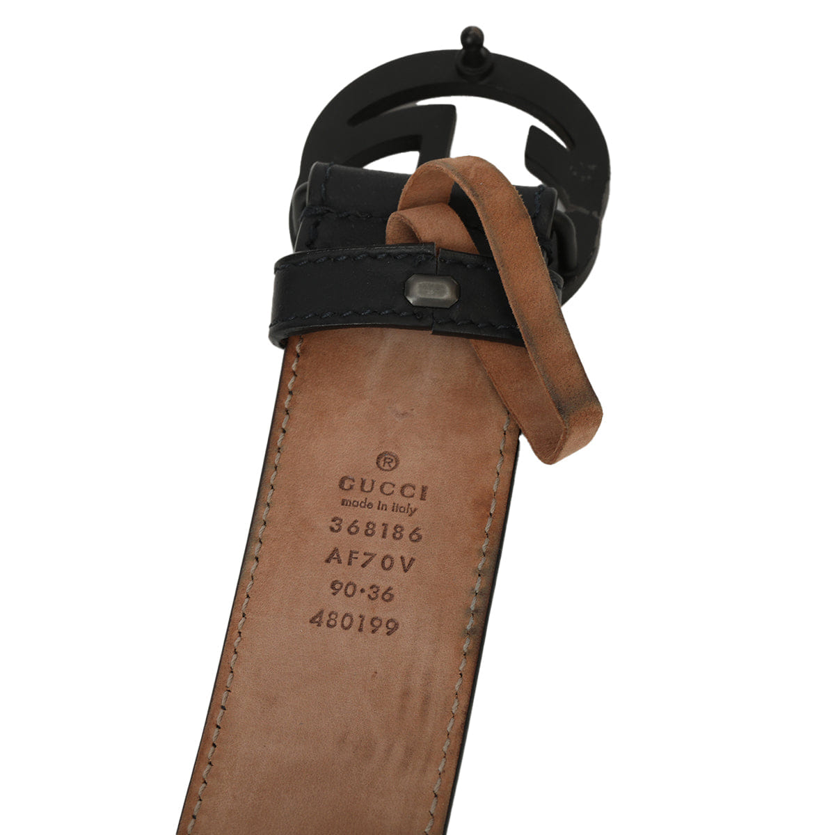 Gucci GG Twin Matte Black Waist Belt Size: 36"