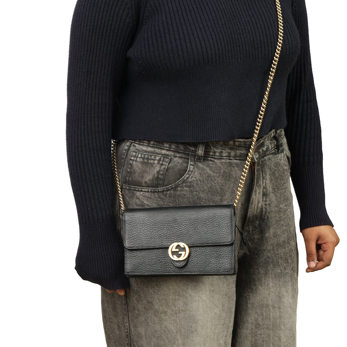 GUCCI INTERLOCKING GG CHAIN WALLET ON CHAIN