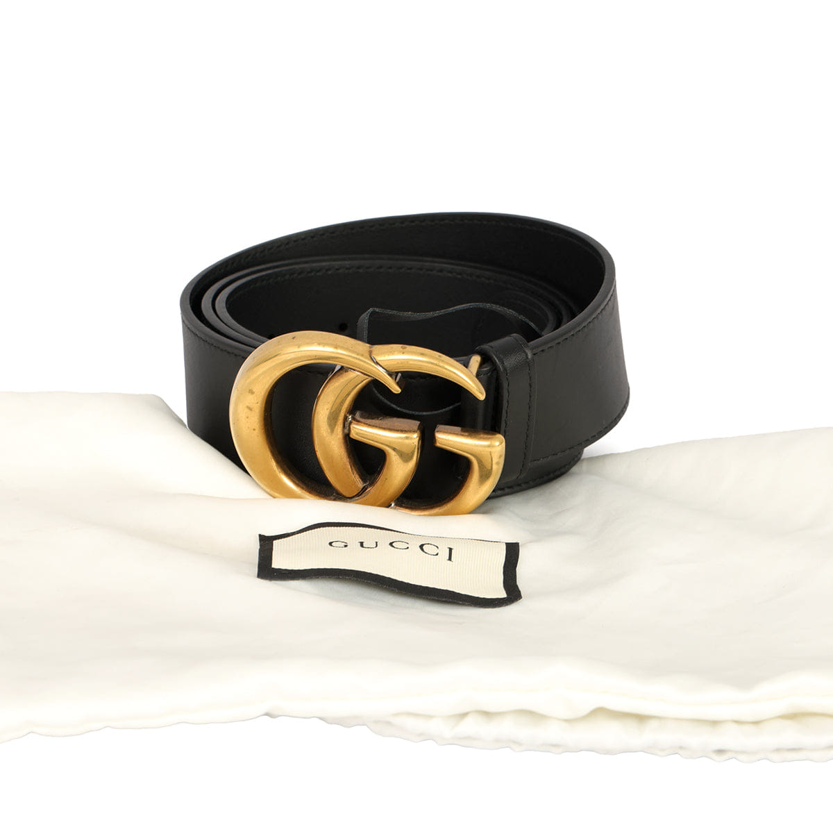 GUCCI SIZE 95 cm/38 INCHES GG MARMONT LEATHER BELT