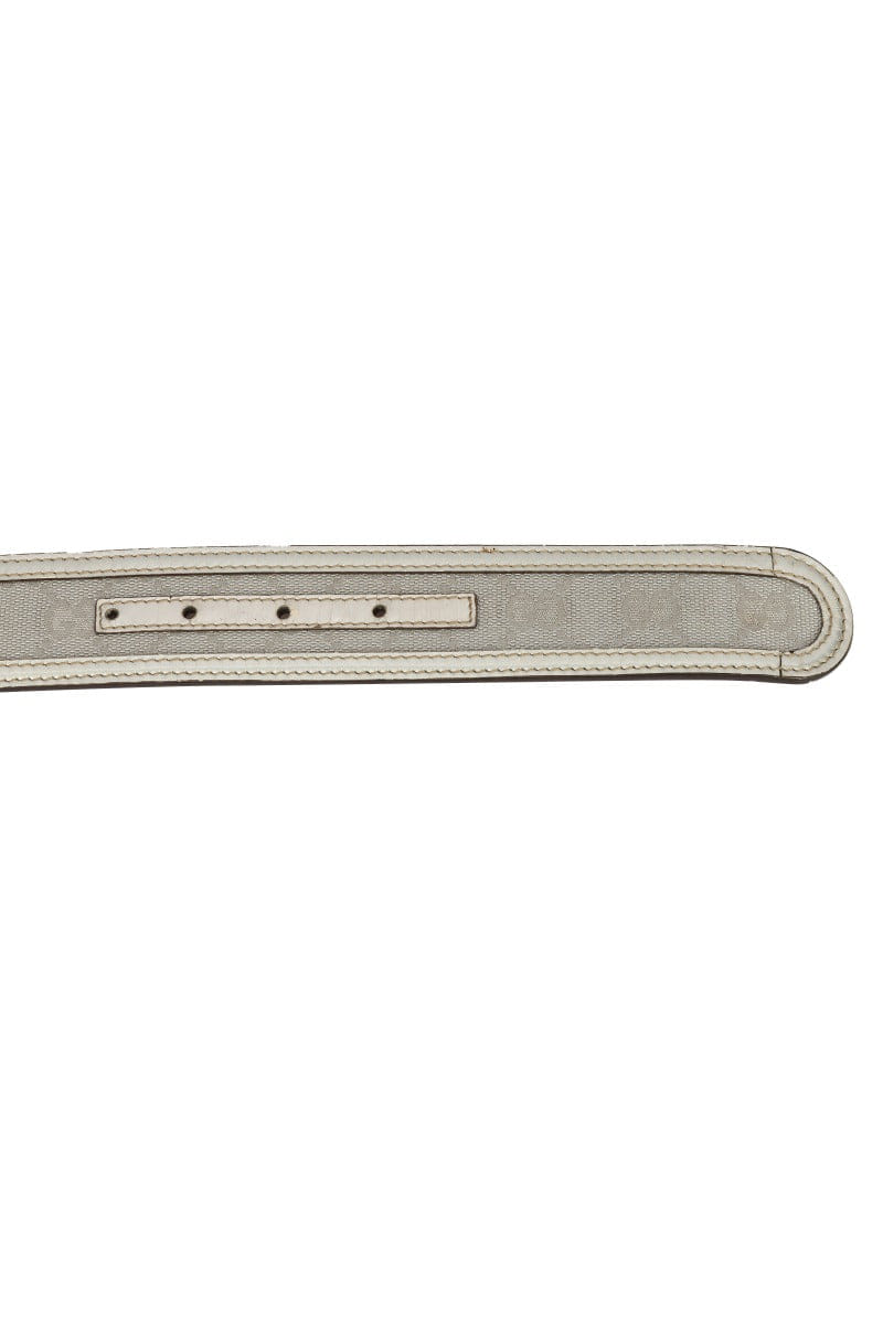 Gucci Gg 95 Cms/38 Inches Metallic Silver Interlocking G Buckle Belt