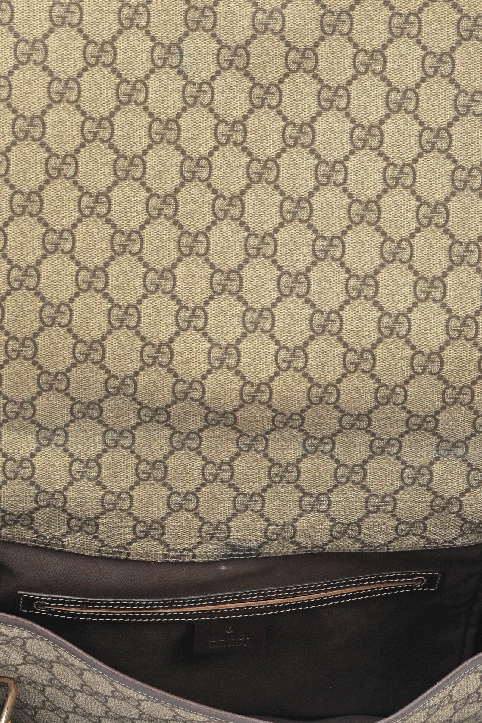 Gucci Beige/Ebony Gg Supreme Web Messenger Bag