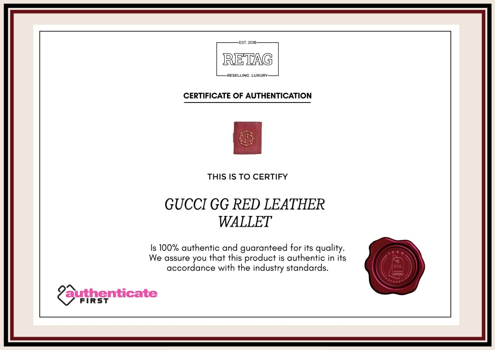 Gucci Gg Red Leather Wallet
