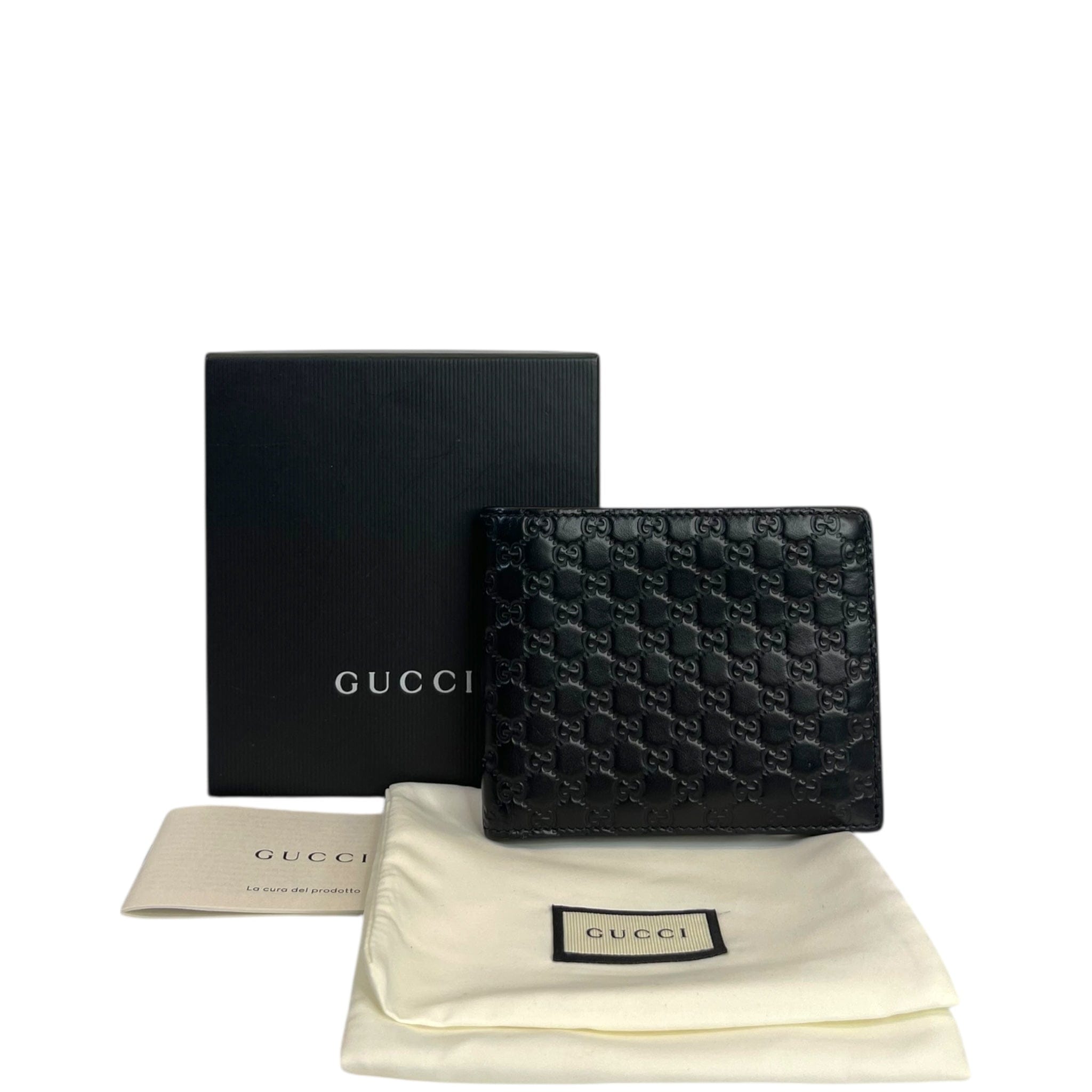 Gucci Black Microguccissima Leather Bi - fold Wallet