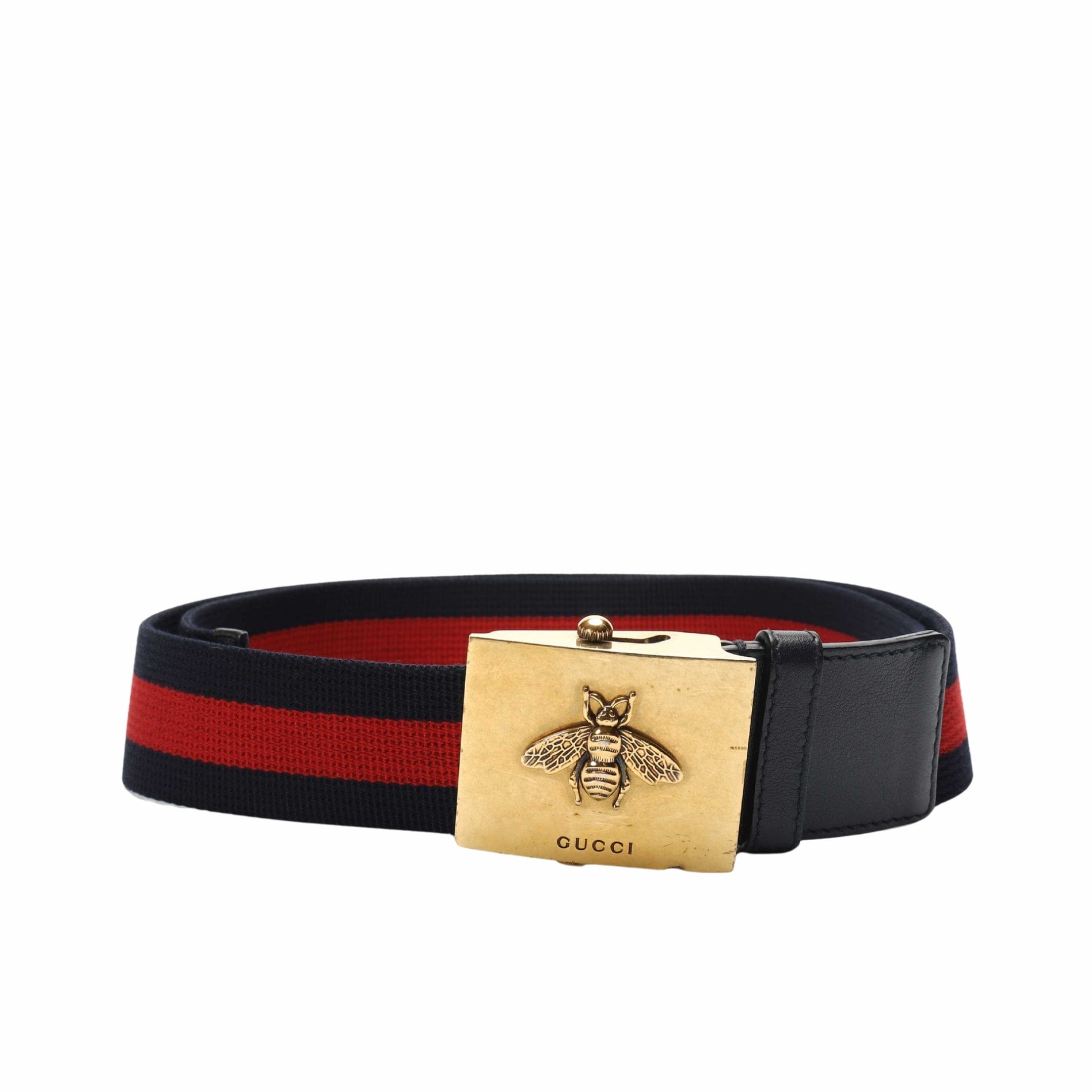 Gucci Gold Bee Plague Buckle Belt