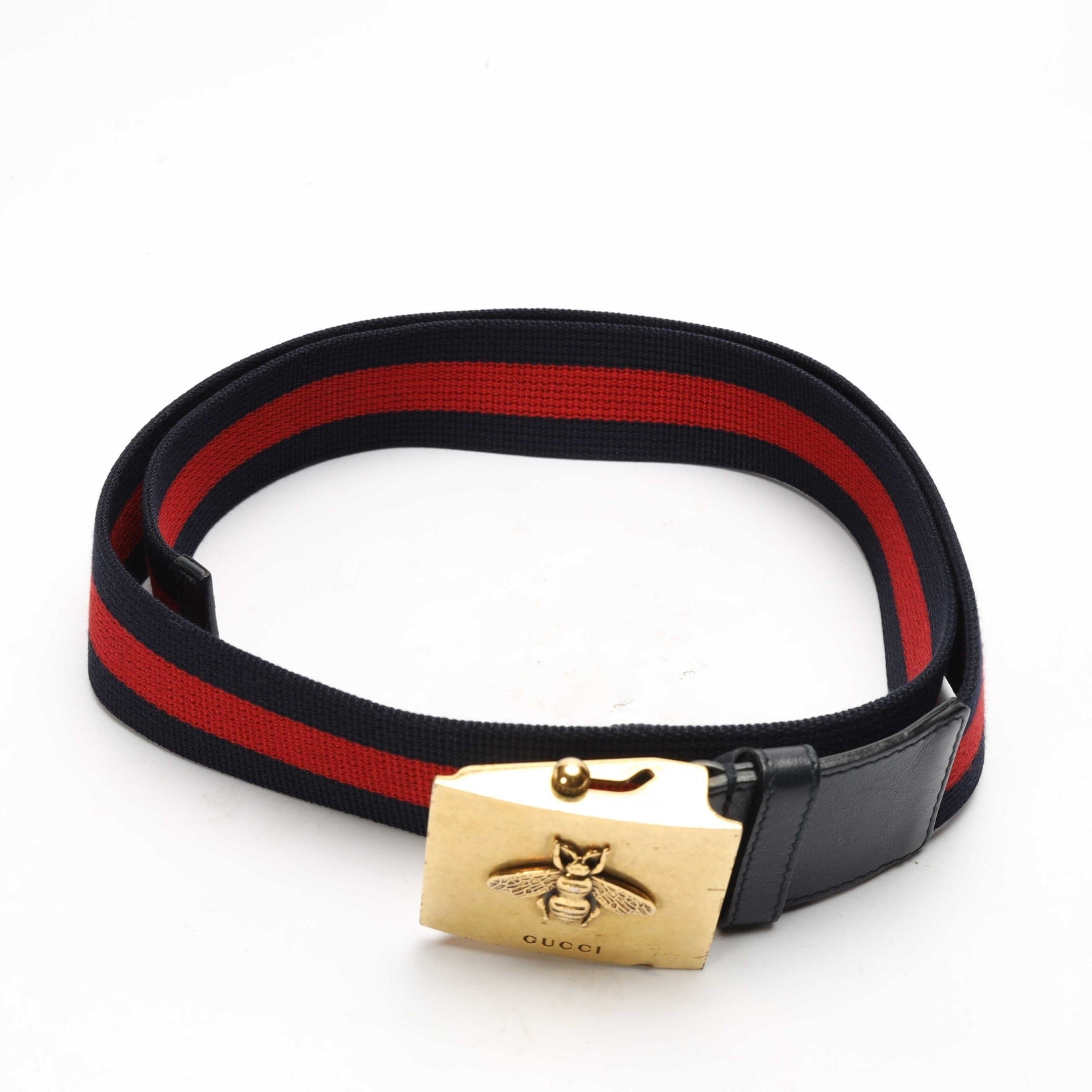 Gucci Gold Bee Plague Buckle Belt