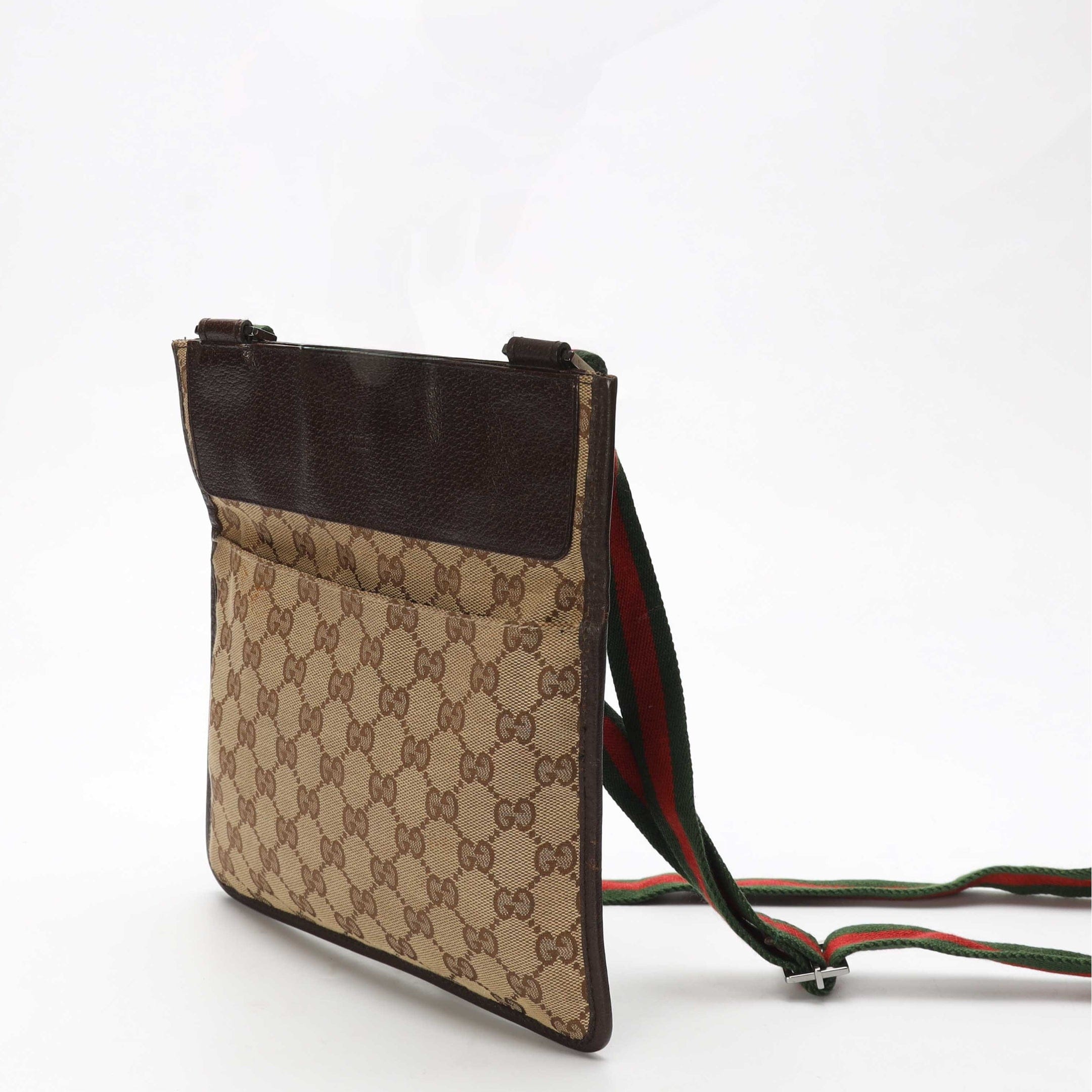Gucci Brown GG Canvas Web Messenger Bag