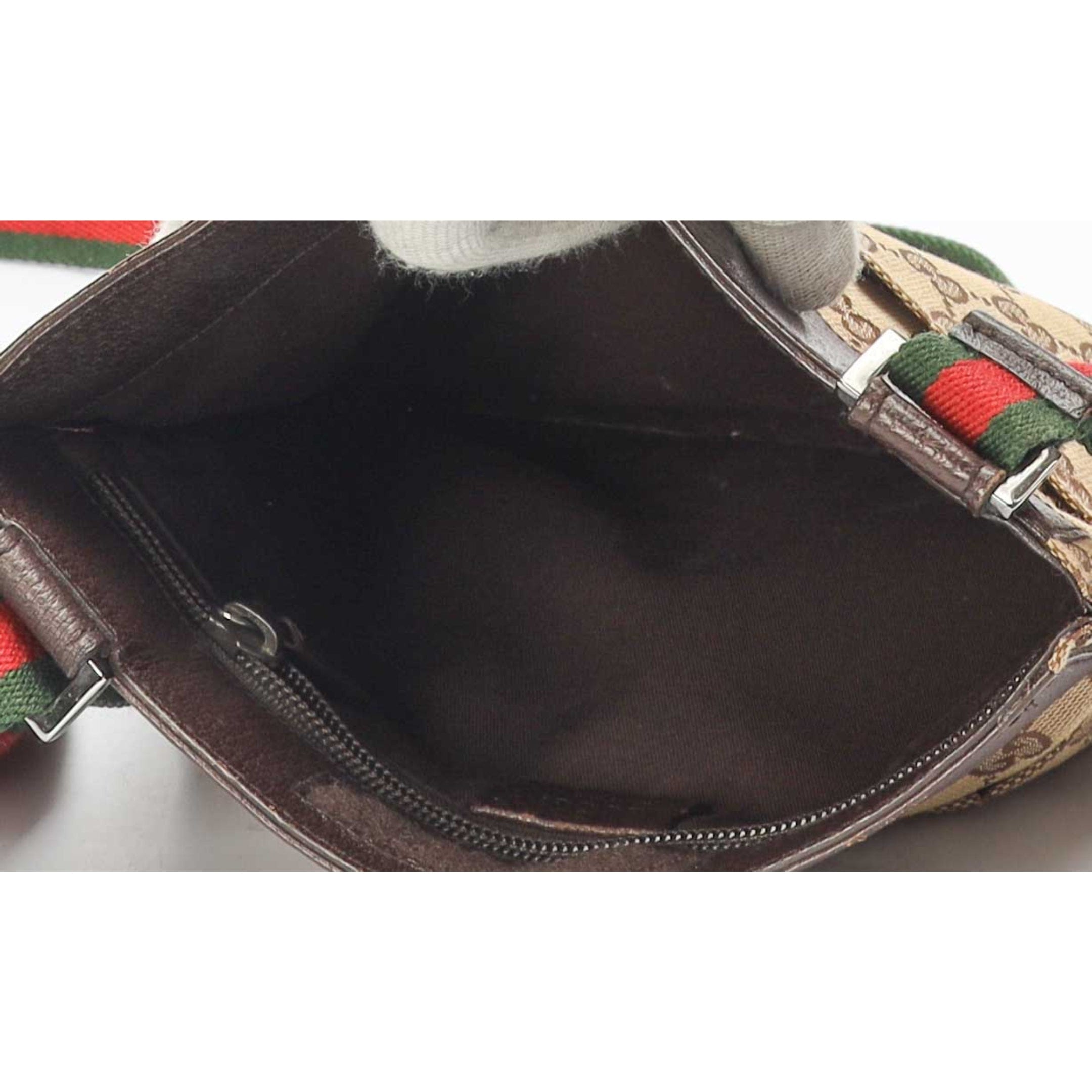 Gucci Brown GG Canvas Web Messenger Bag