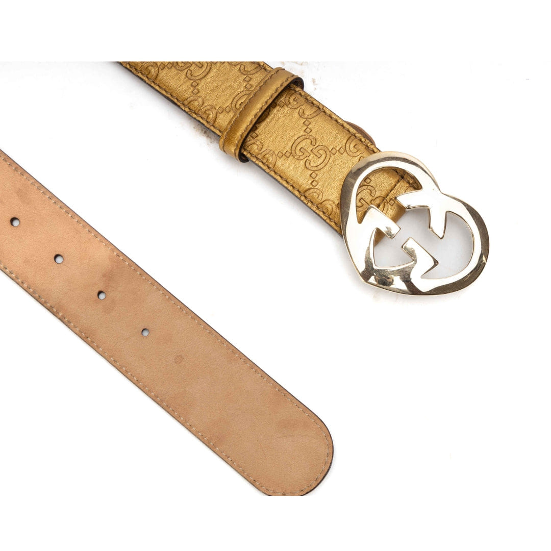 Gucci GG Canvas Lovely Heart Buckle Belt