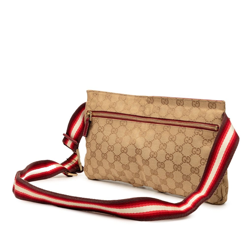 Gucci GG Canvas Web Double Pocket Belt Bag
