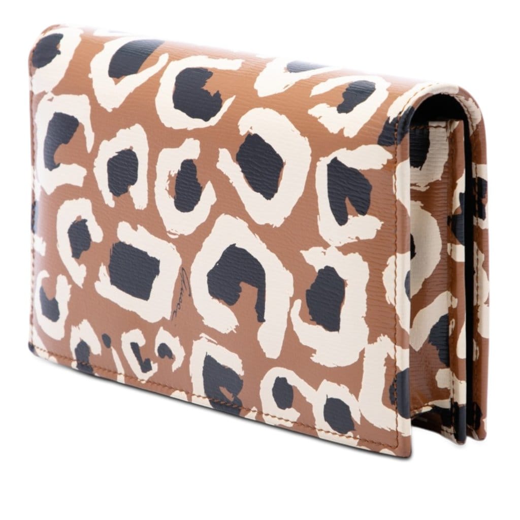 Gucci Calfskin Leopard Print Betty Wallet On Chain