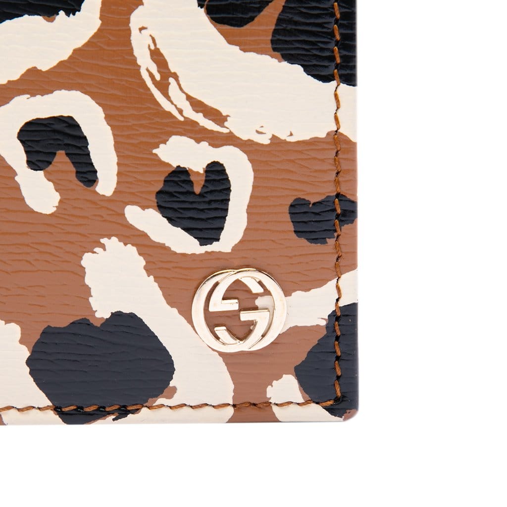 Gucci Calfskin Leopard Print Betty Wallet On Chain