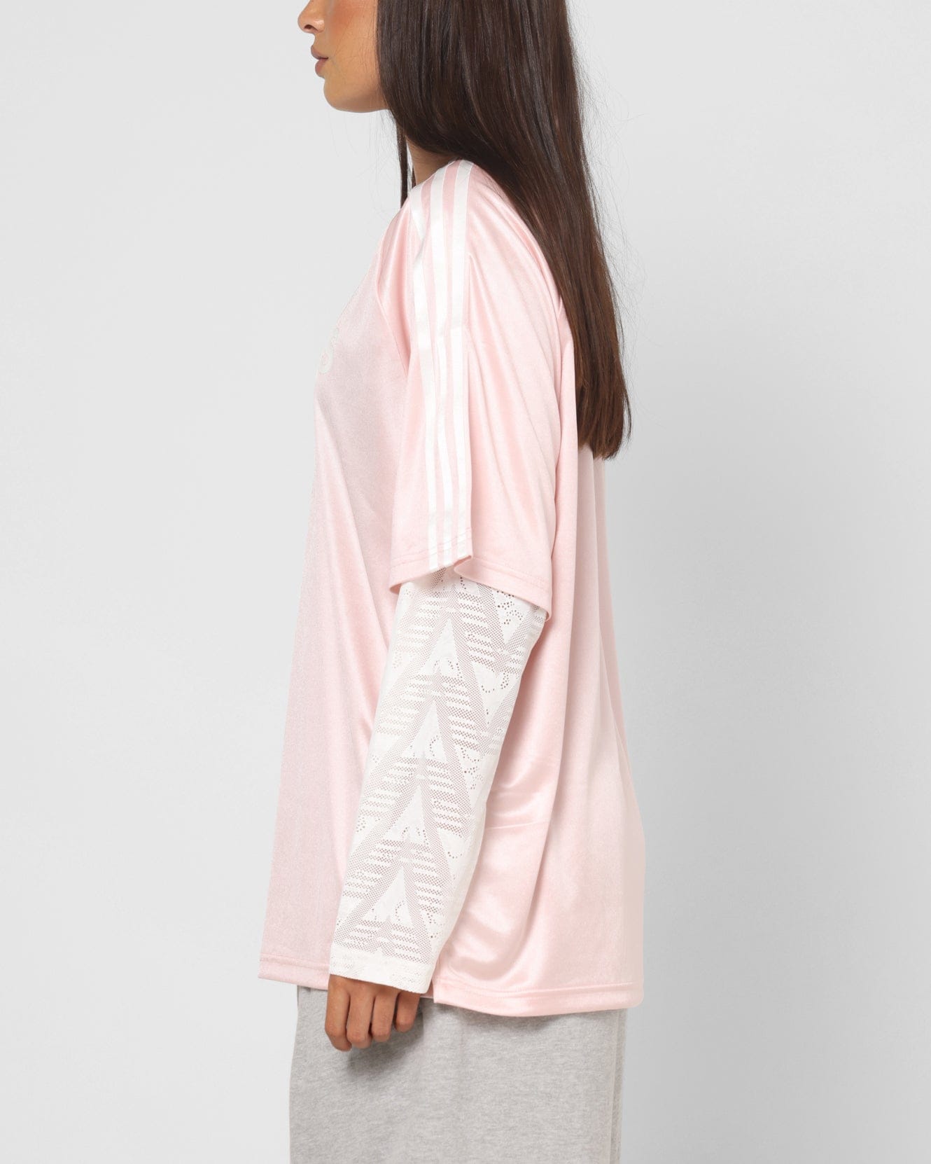 adidas Women's Lace Long Sleeve Jersey Pink