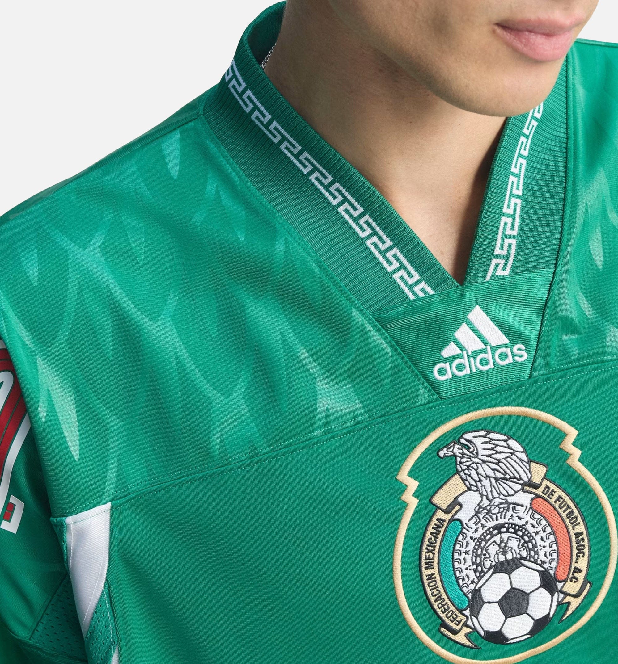 adidas Bringback Remixed Mexico Mens Jersey - Bold Green/White/Better Scarlet