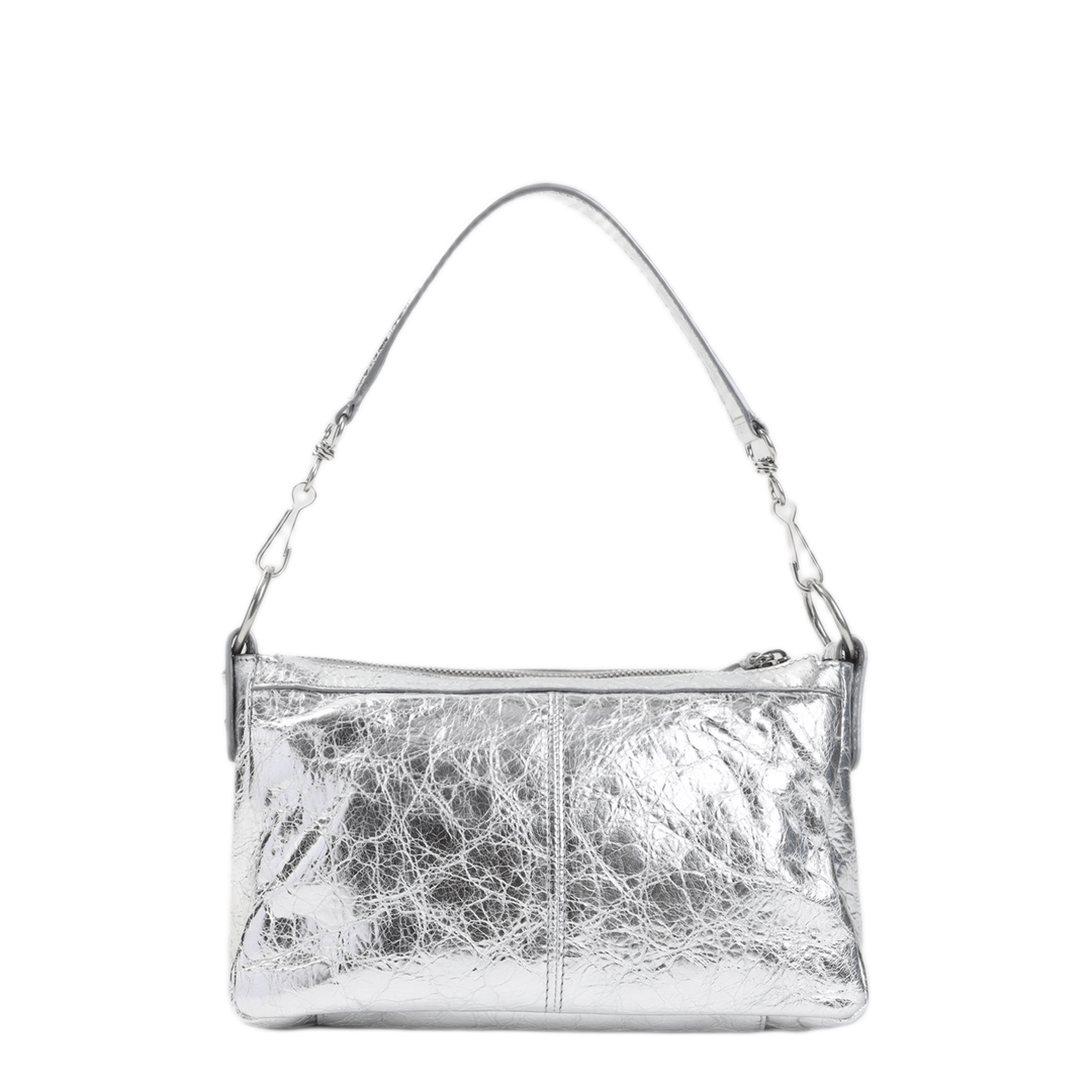Balenciaga Le City Moto Mini Lambskin Shoulder Bag - Silver