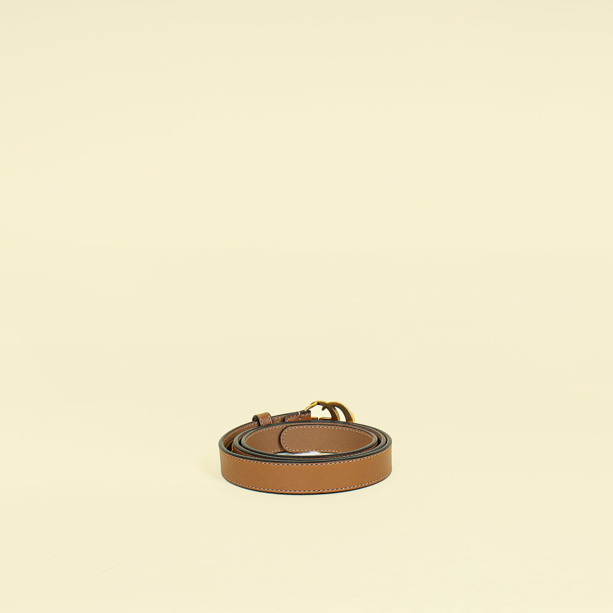 Gucci Light Brown GG Buckle Thin Belt 32
