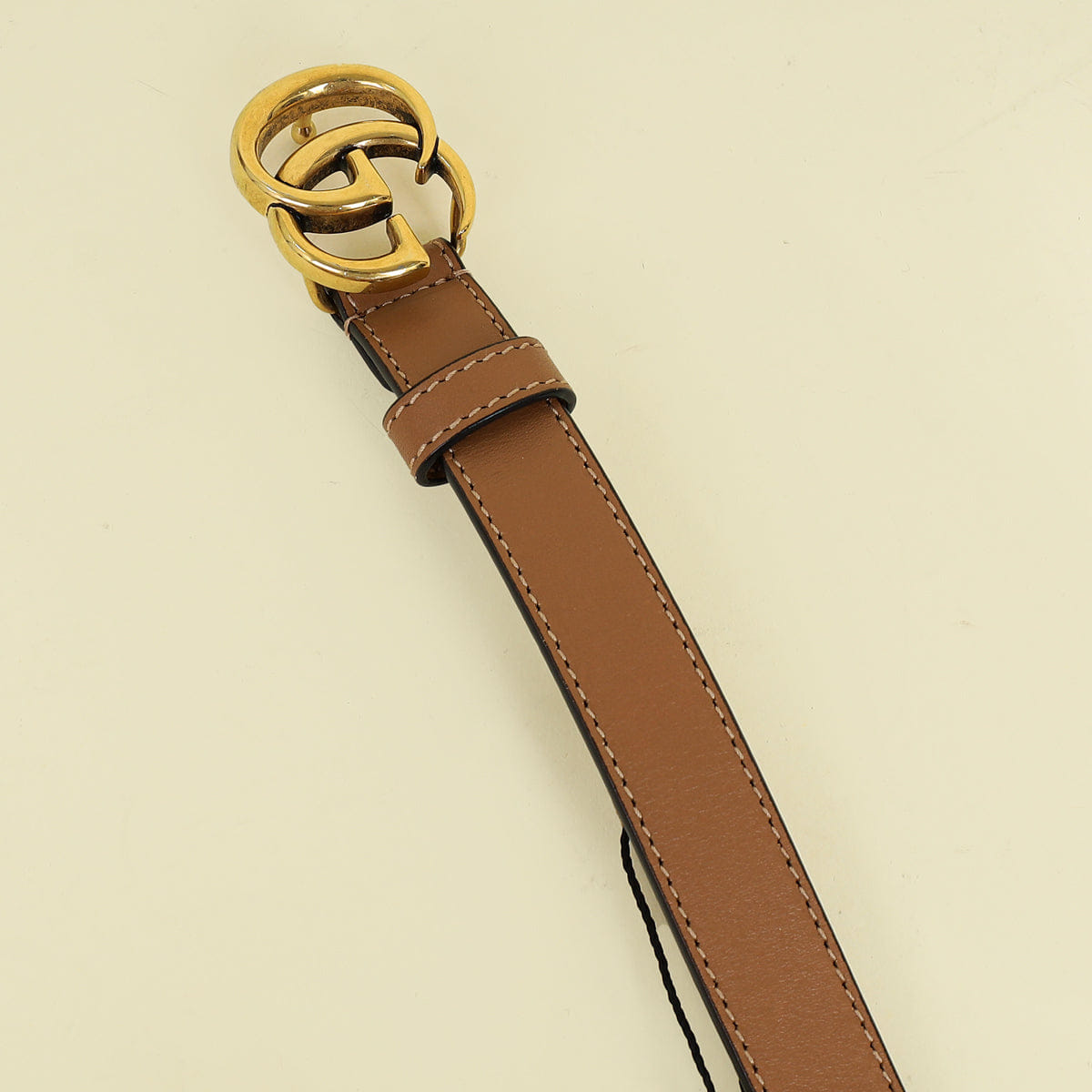 Gucci Light Brown GG Buckle Thin Belt 32