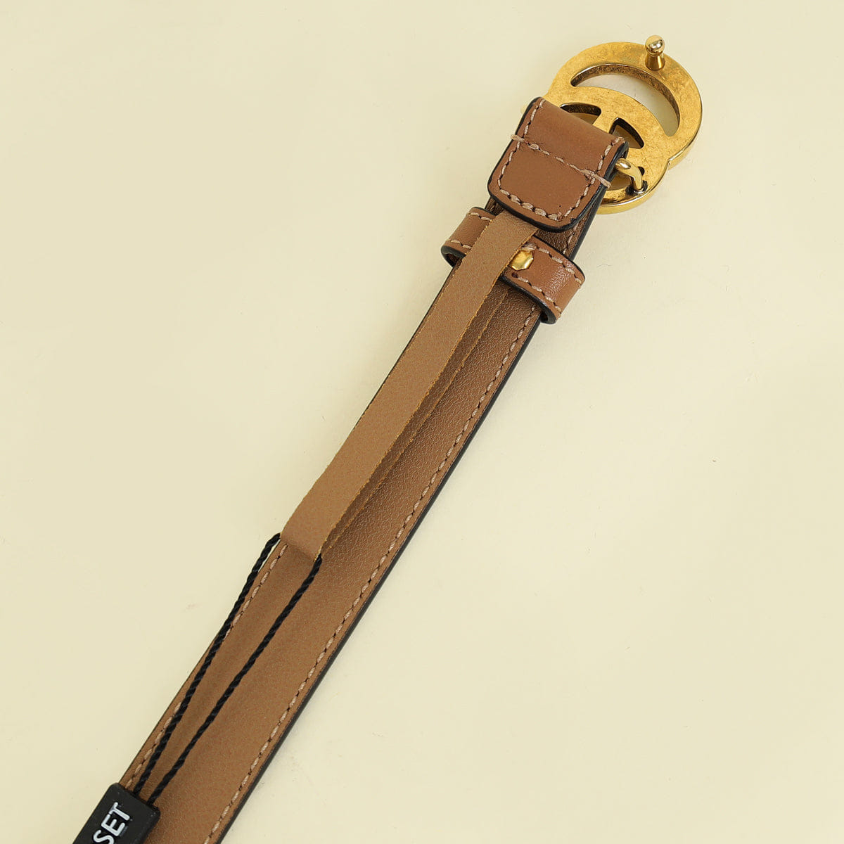 Gucci Light Brown GG Buckle Thin Belt 32