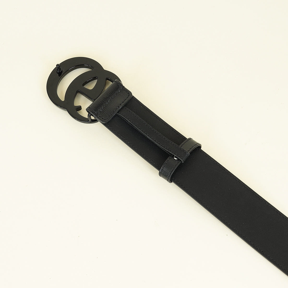 Gucci Black GG Marmont Wide Belt 28