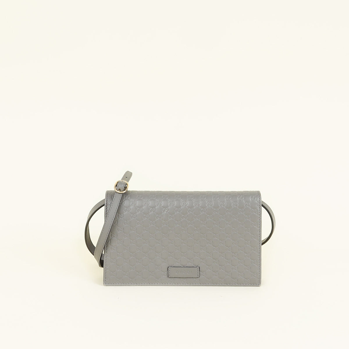 Gucci Grey GG Micro Guccissima Strap Wallet