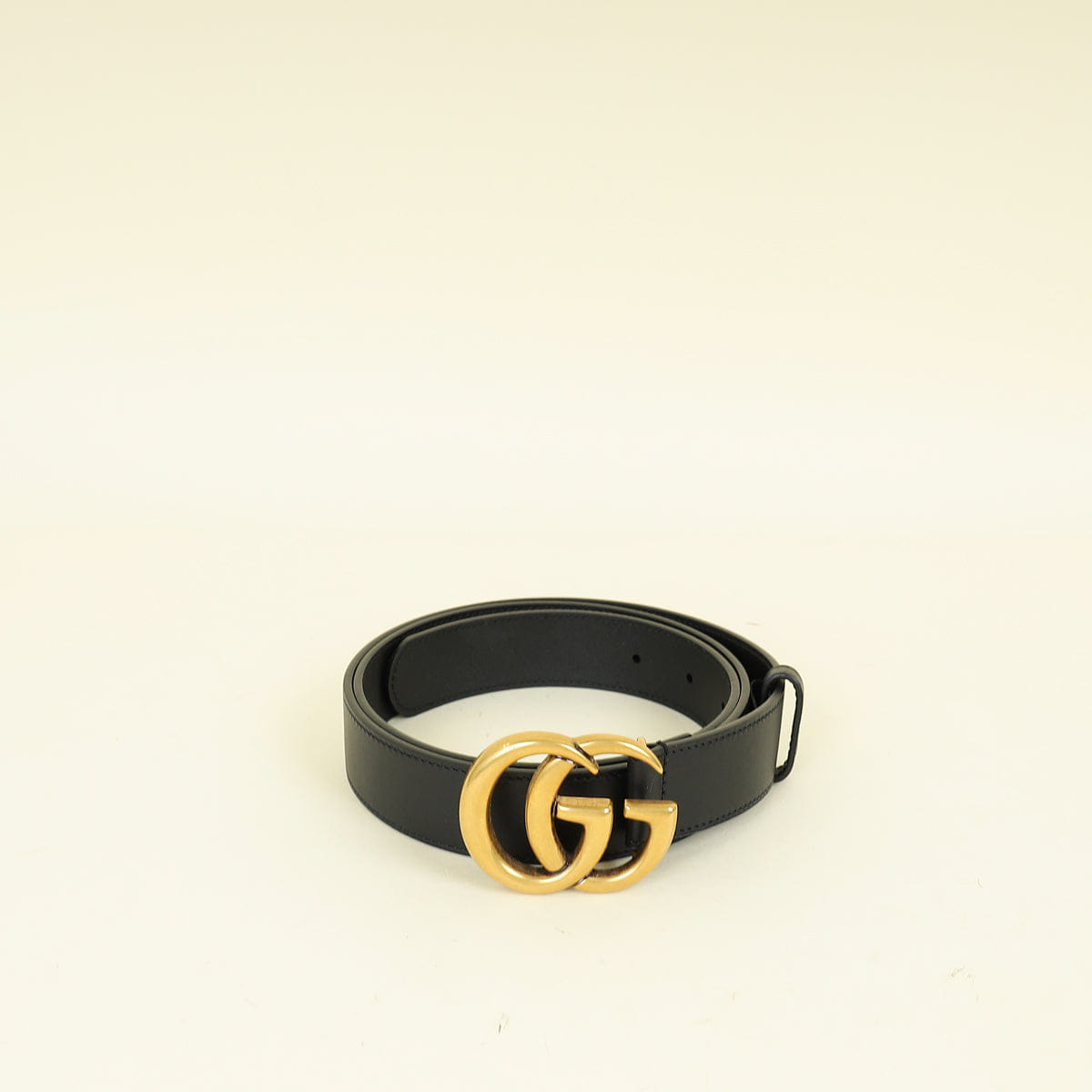 Gucci Black Double G Buckle 30 mm Belt 32