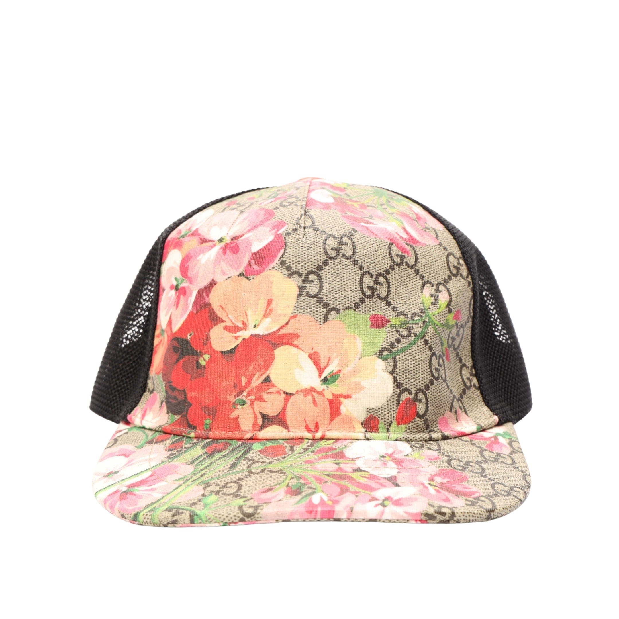 Gucci Beige Blooms Print GG Supreme Baseball Cap