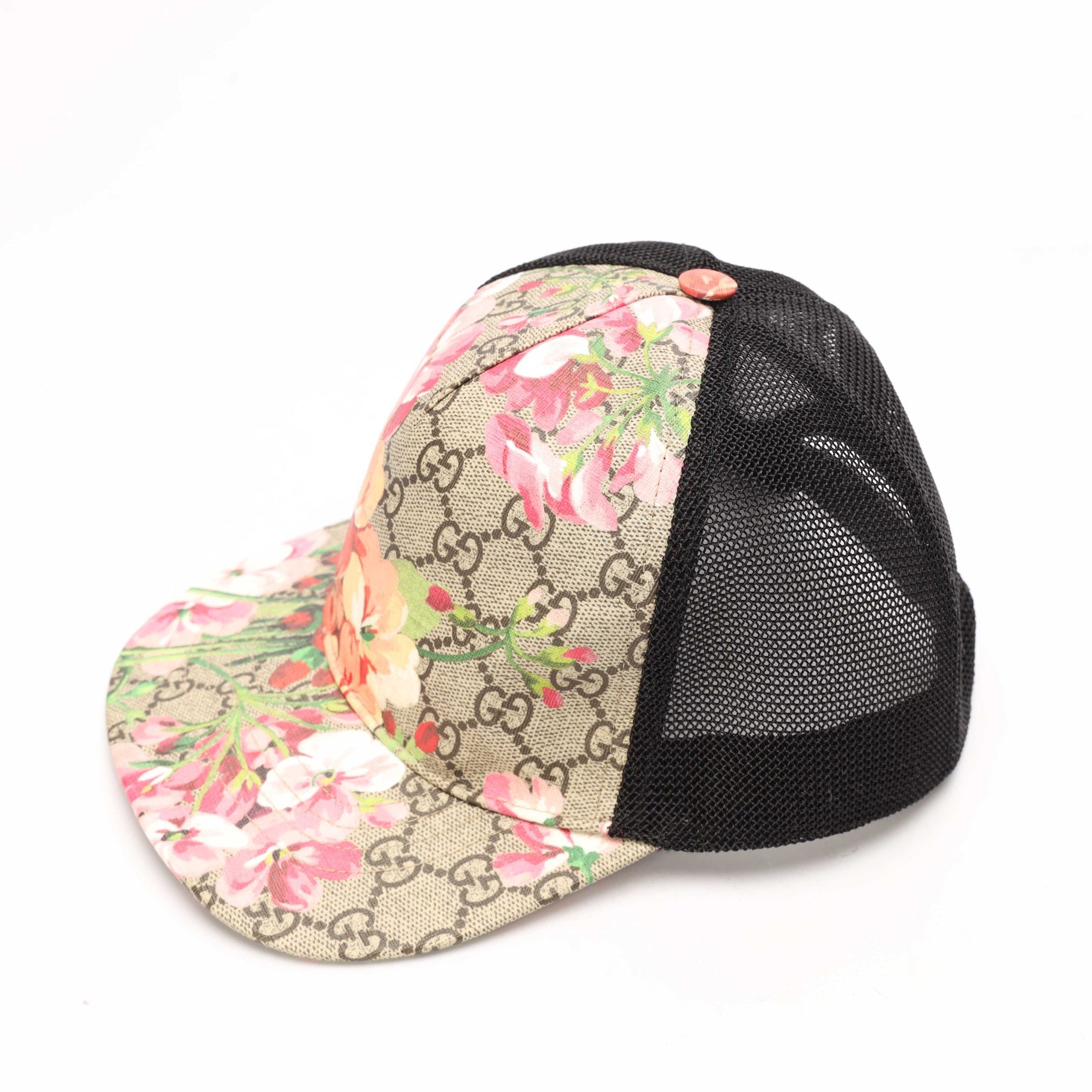 Gucci Beige Blooms Print GG Supreme Baseball Cap