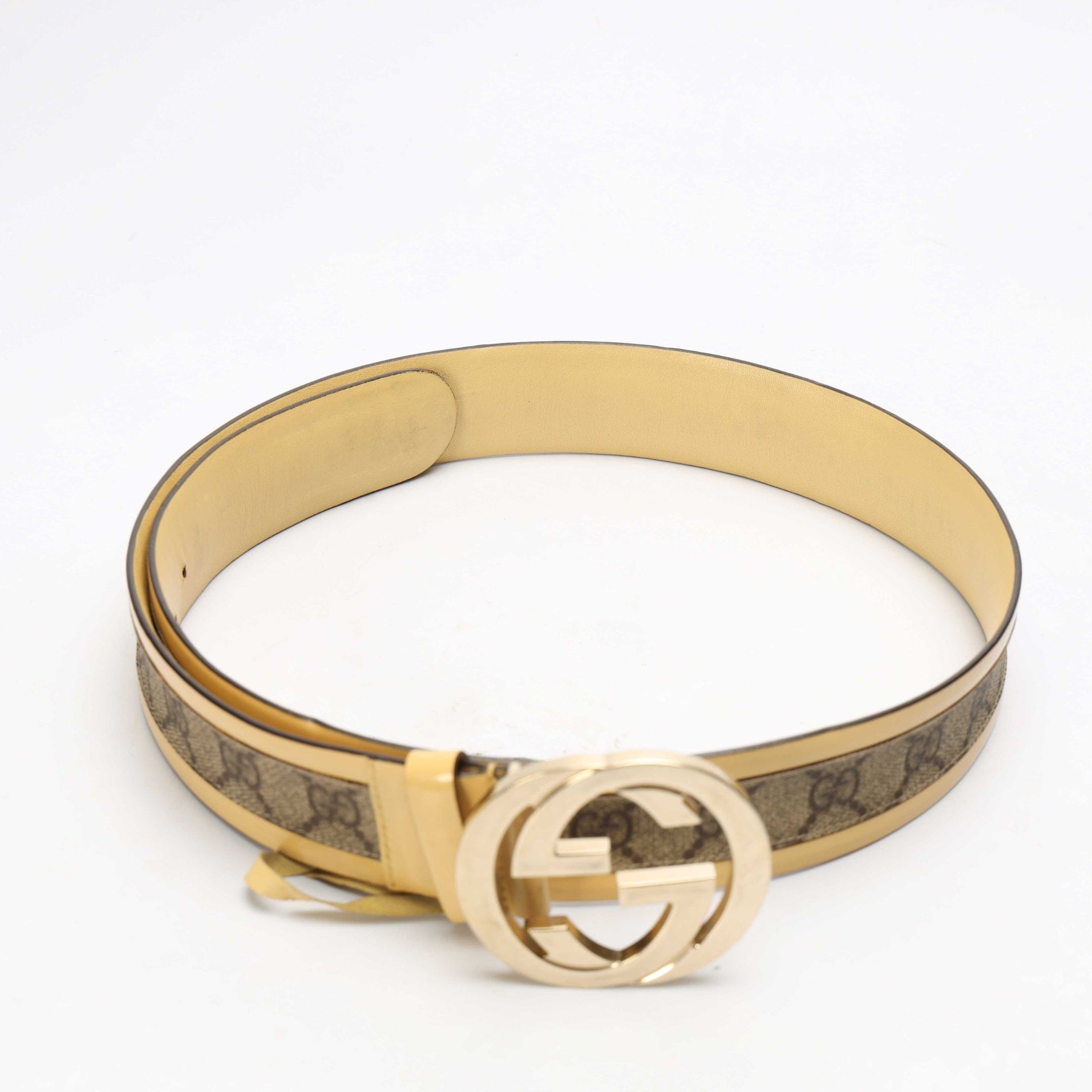 Gucci Beige/Cream GG Buckle Belt