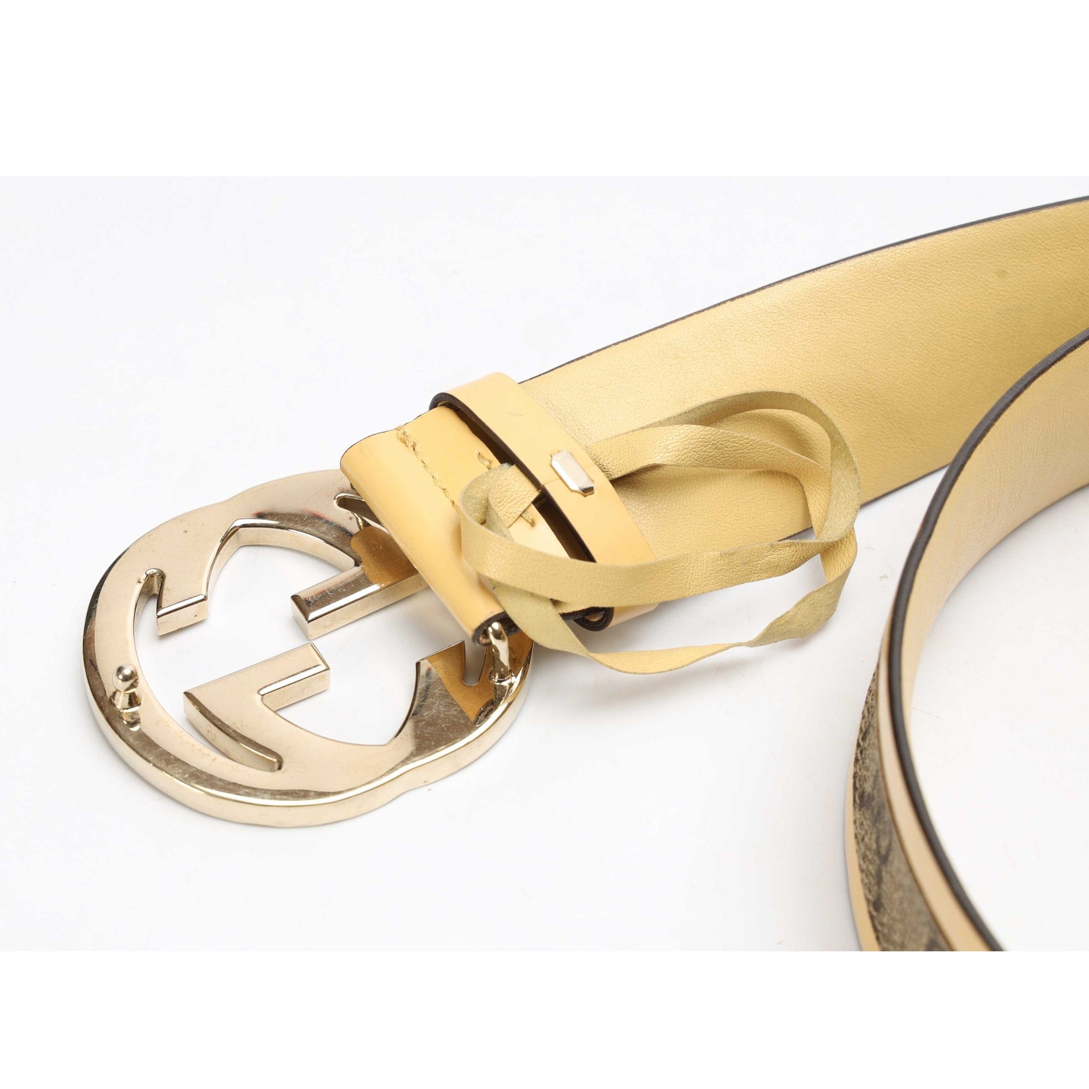 Gucci Beige/Cream GG Buckle Belt