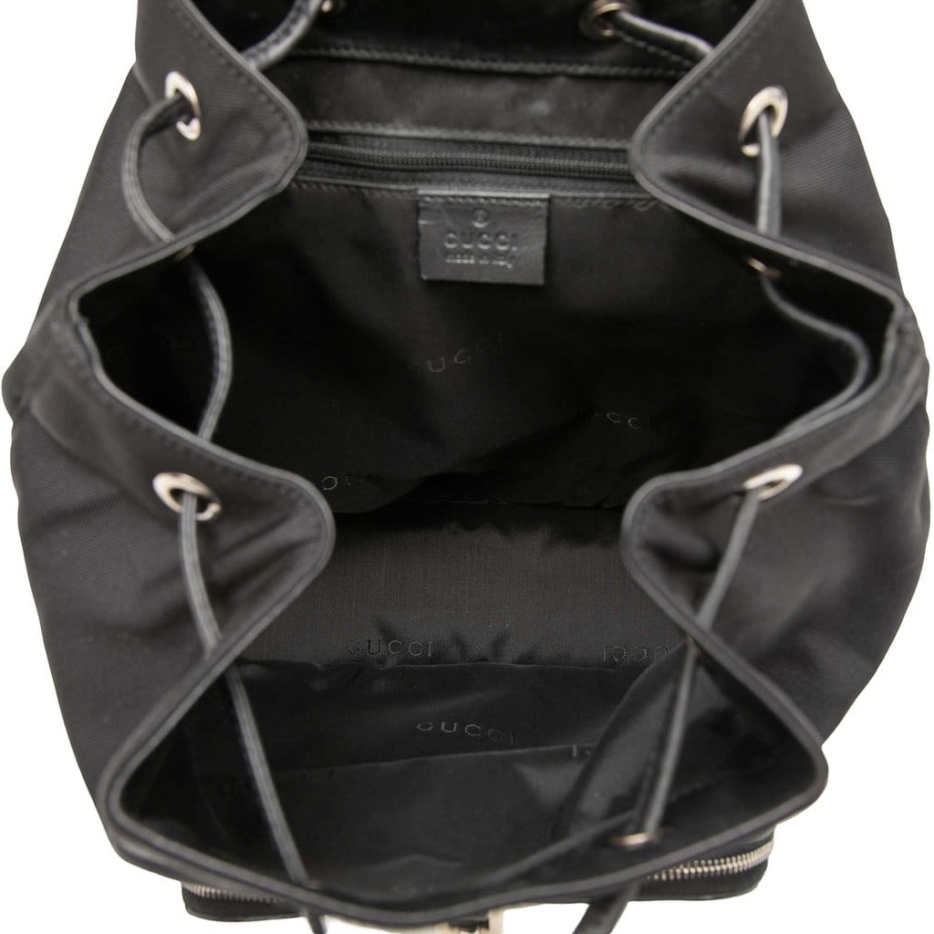 Gucci Canvas and Calfskin Jackie Drawstring Backpack