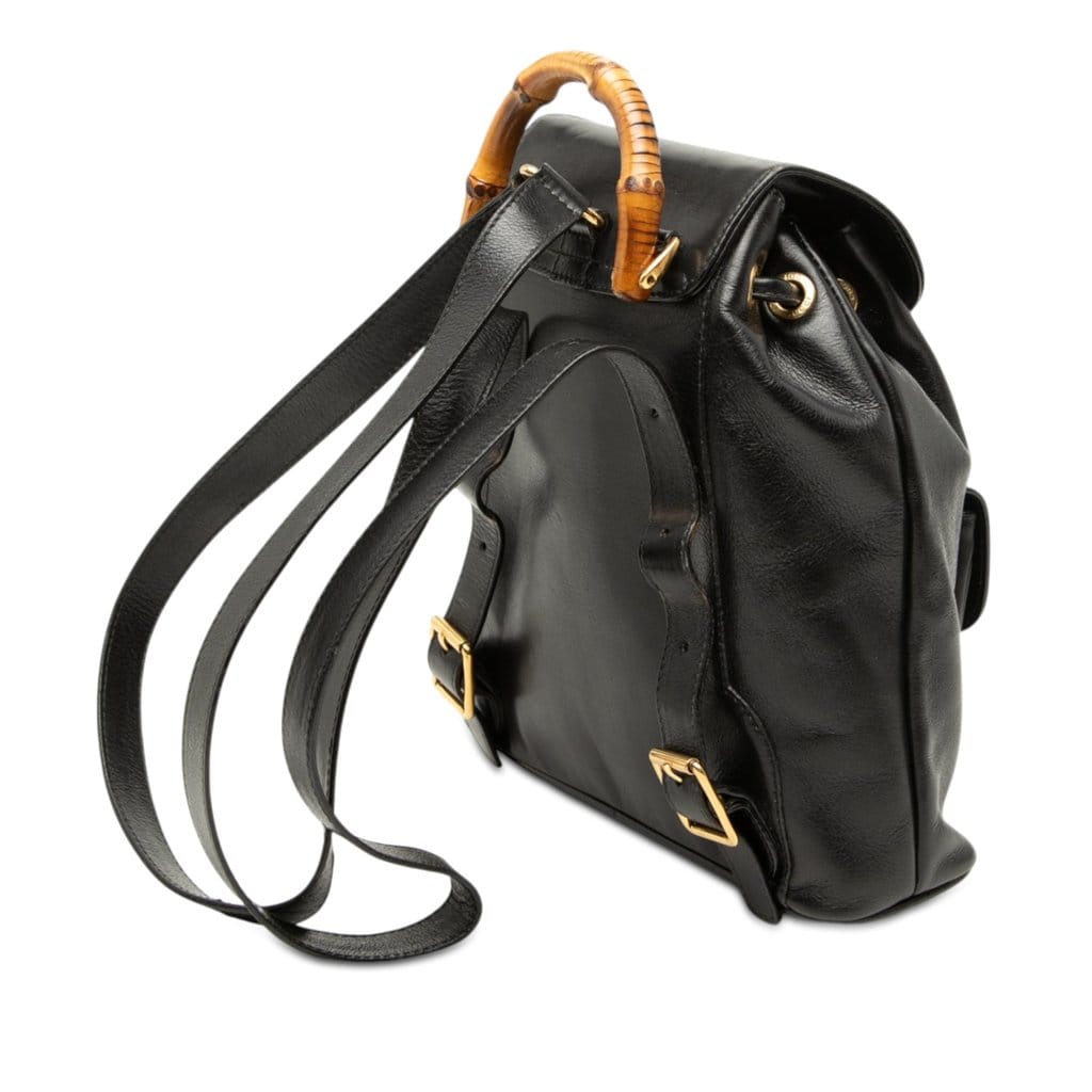 Gucci Calfskin Bamboo Drawstring Backpack