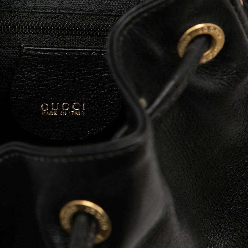 Gucci Calfskin Bamboo Drawstring Backpack