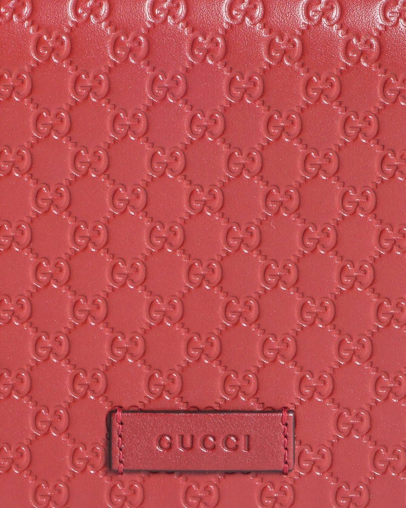 Gucci Red Microguccissima Leather Wallet on Strap