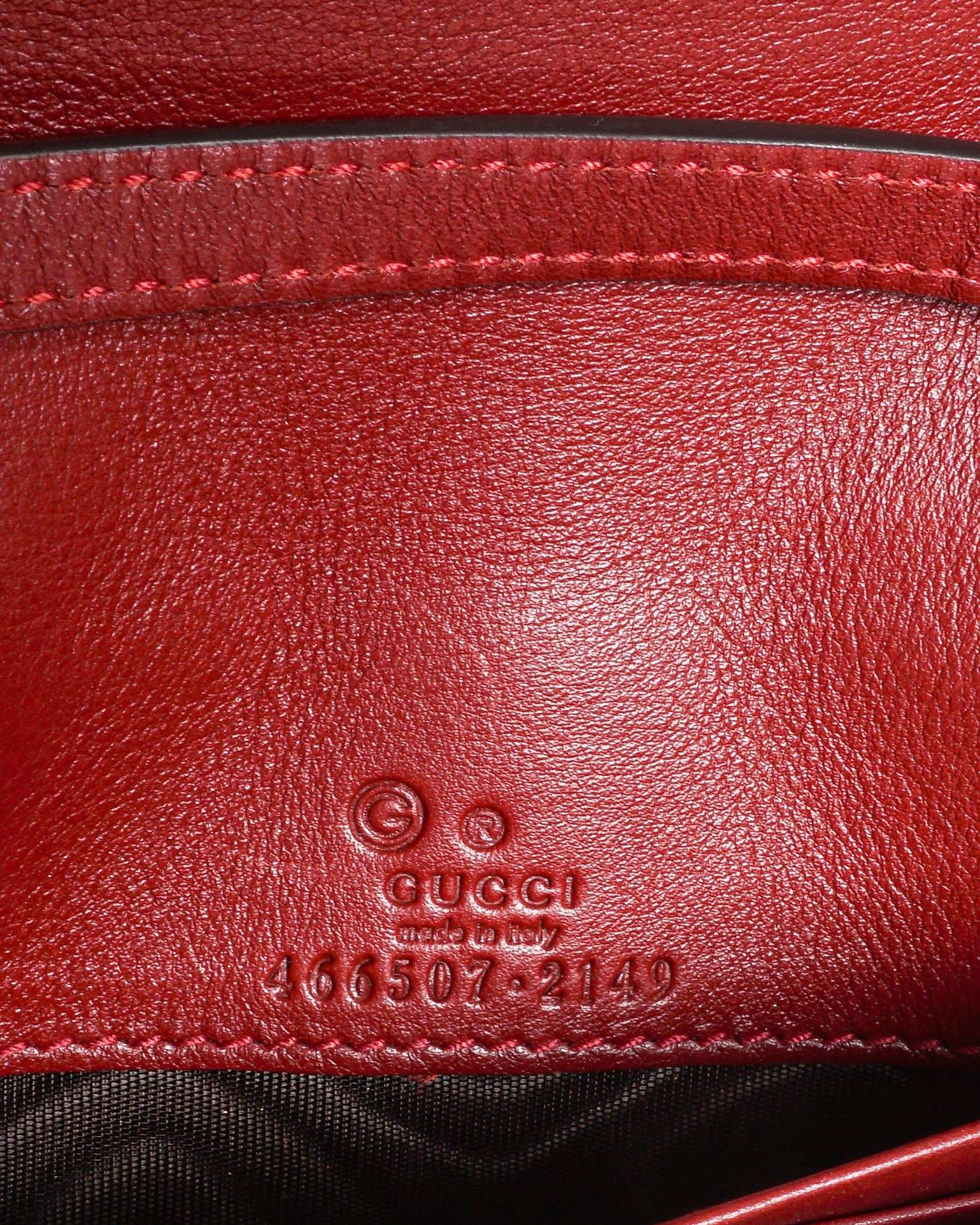 Gucci Red Microguccissima Leather Wallet on Strap