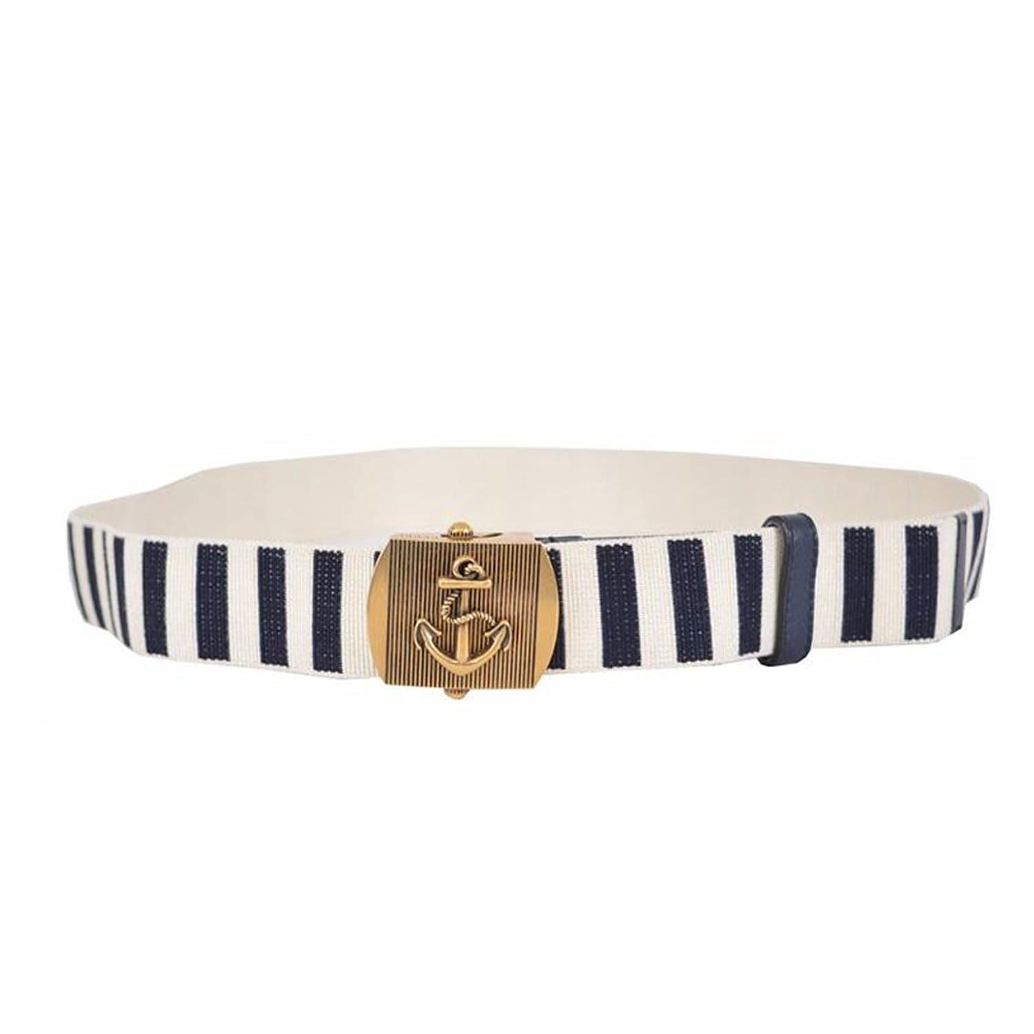 Gucci Men's Fabric Brass Anchor Buckle Striped Belt (90 / 36)