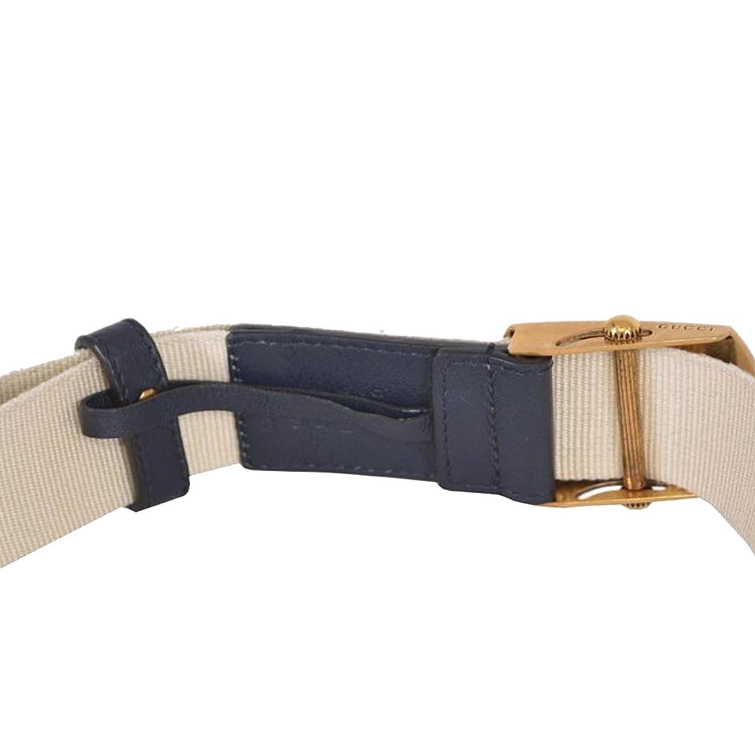 Gucci Men's Fabric Brass Anchor Buckle Striped Belt (90 / 36)