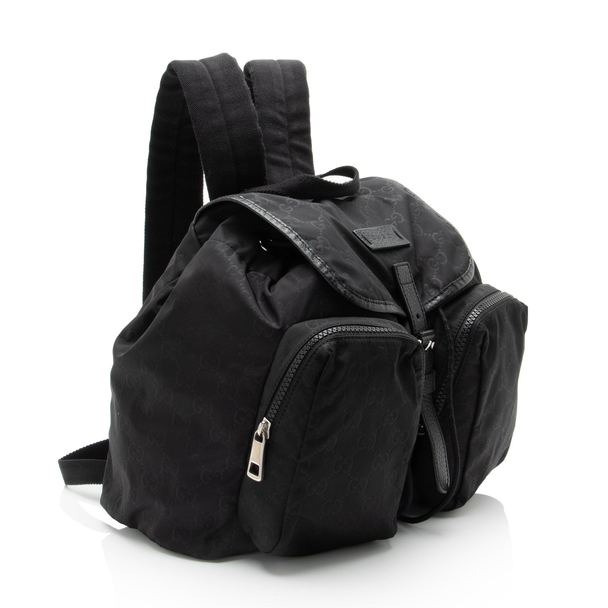 Gucci GG Nylon Buckle Double Pocket Backpack