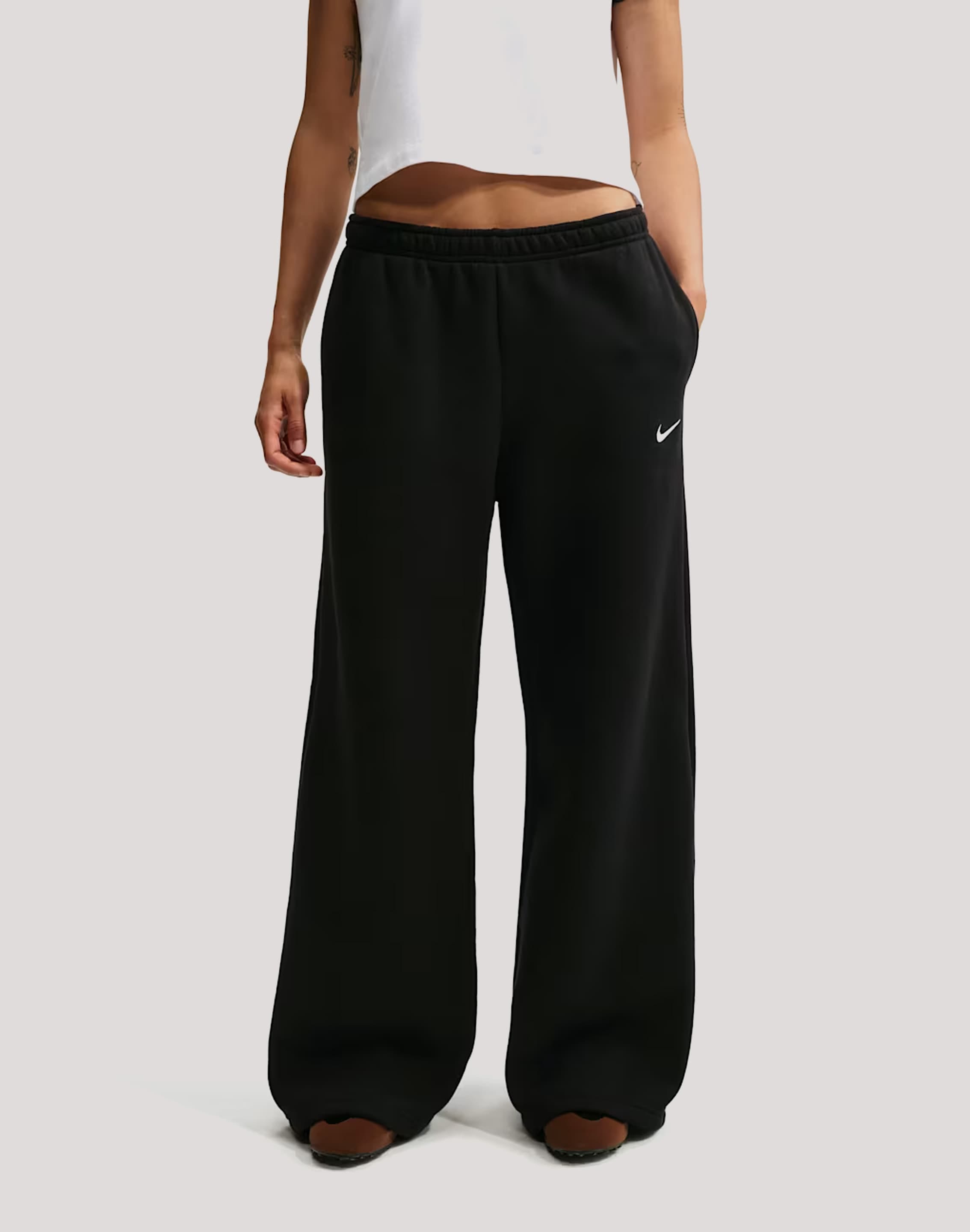 Nike Mid - Rise Wide - Leg Studio Fleece Pants