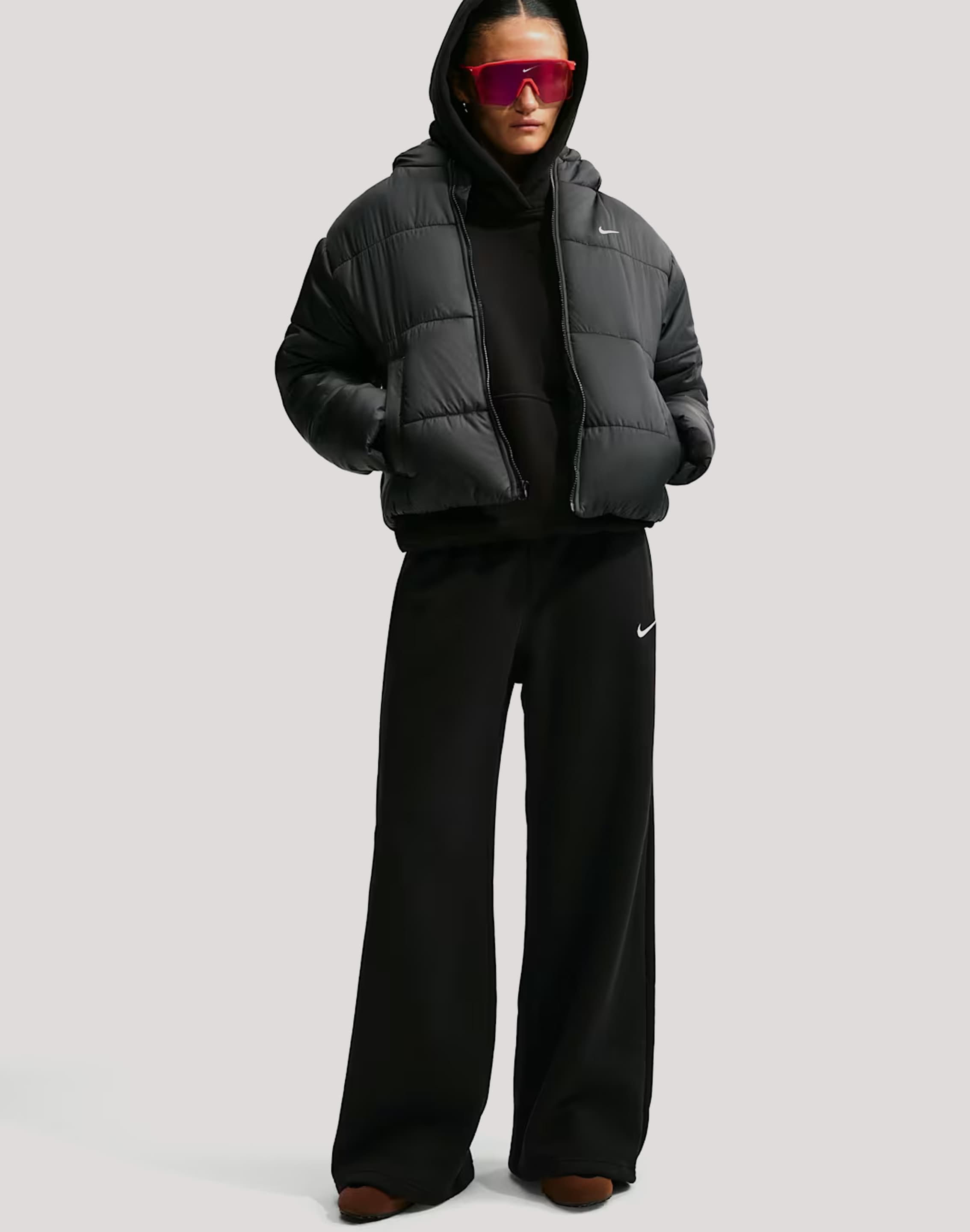 Nike Mid - Rise Wide - Leg Studio Fleece Pants