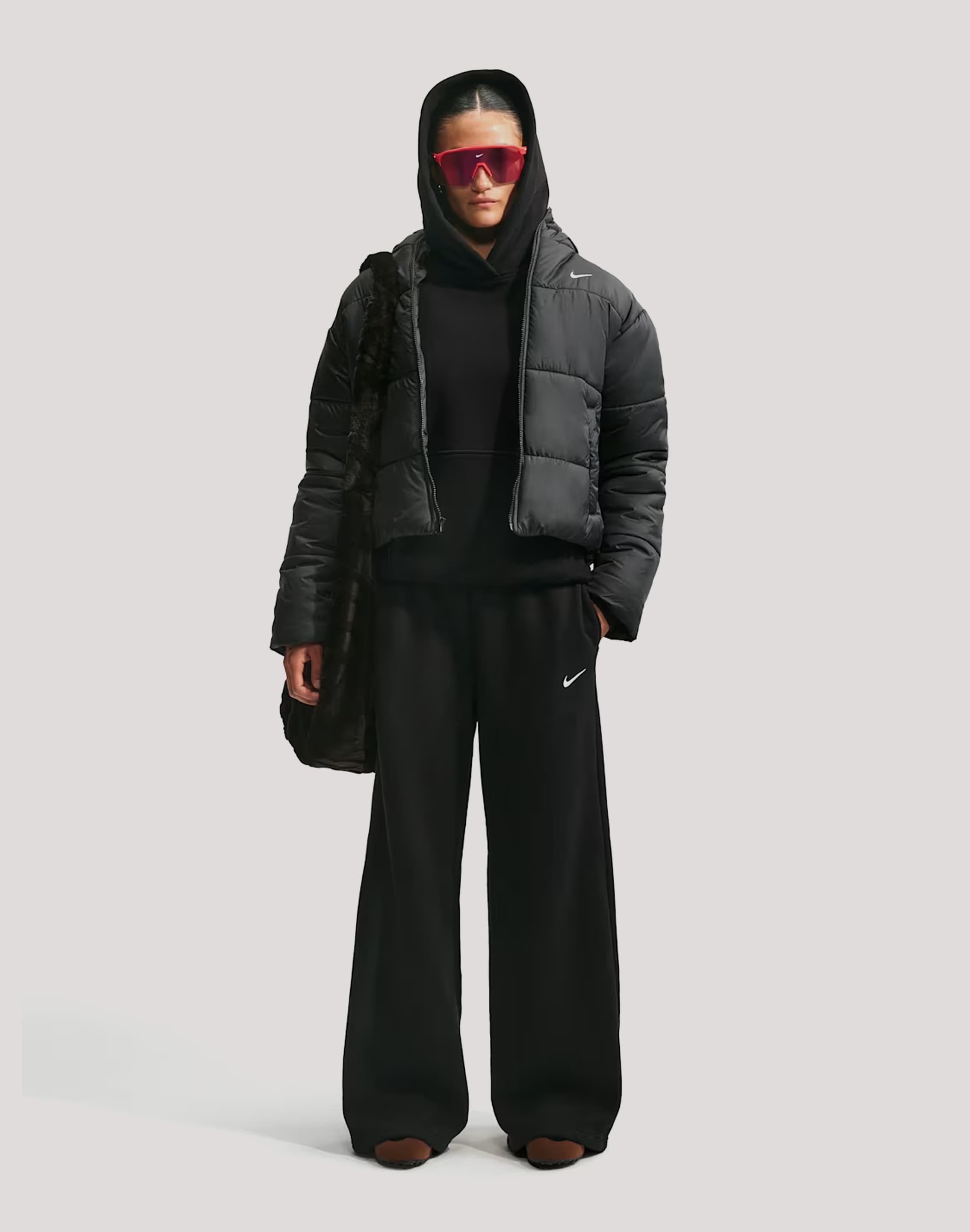Nike Mid - Rise Wide - Leg Studio Fleece Pants
