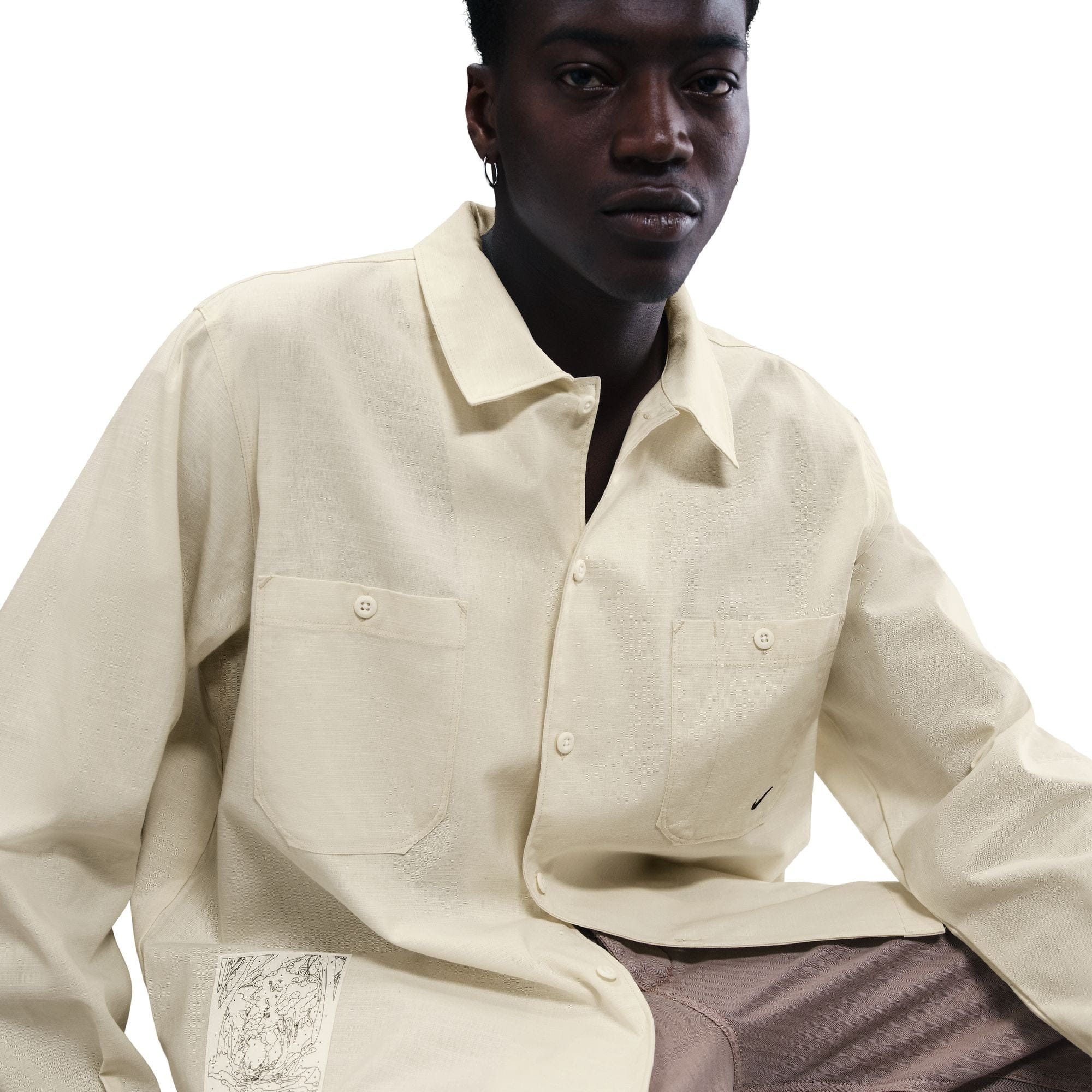 Nike Mens Life Chambray Long - Sleeve Painter Shirt
