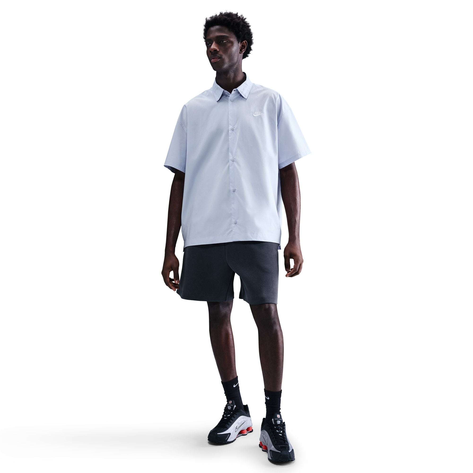 Nike Mens Club Short - Sleeve Button Down Shirt